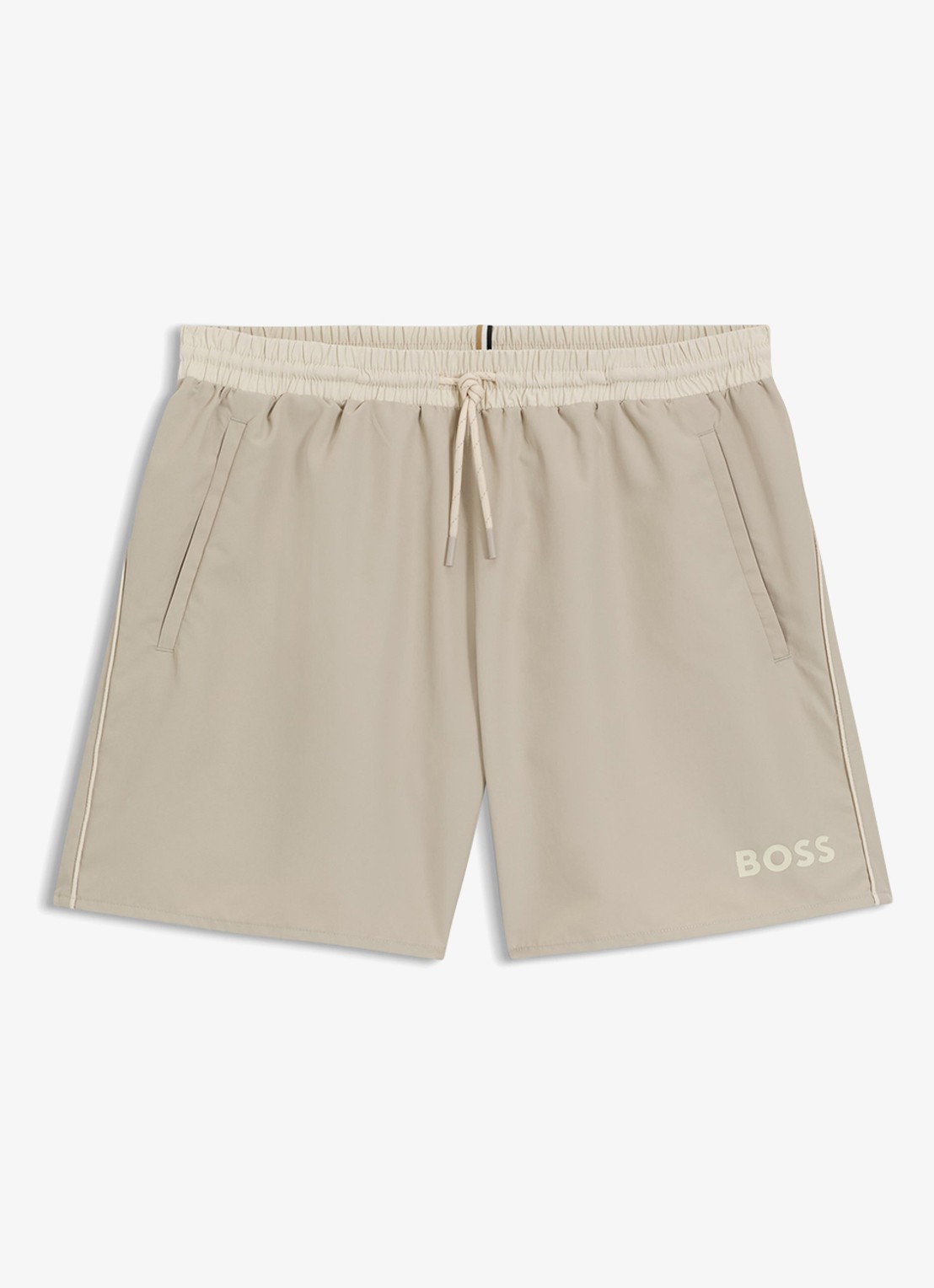 BOSS Zwemshorts met steekzakken en logo - voorkant 2 light beige-274 / beige