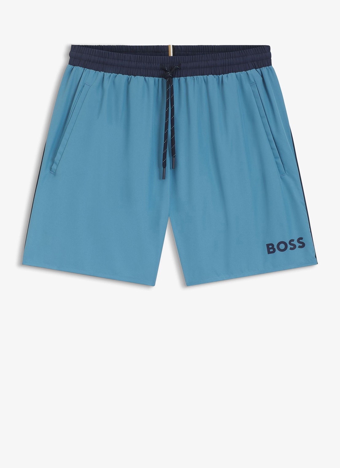 BOSS Zwemshorts met steekzakken en logo - voorkant 4 turquoise/aqua-445 / blauw