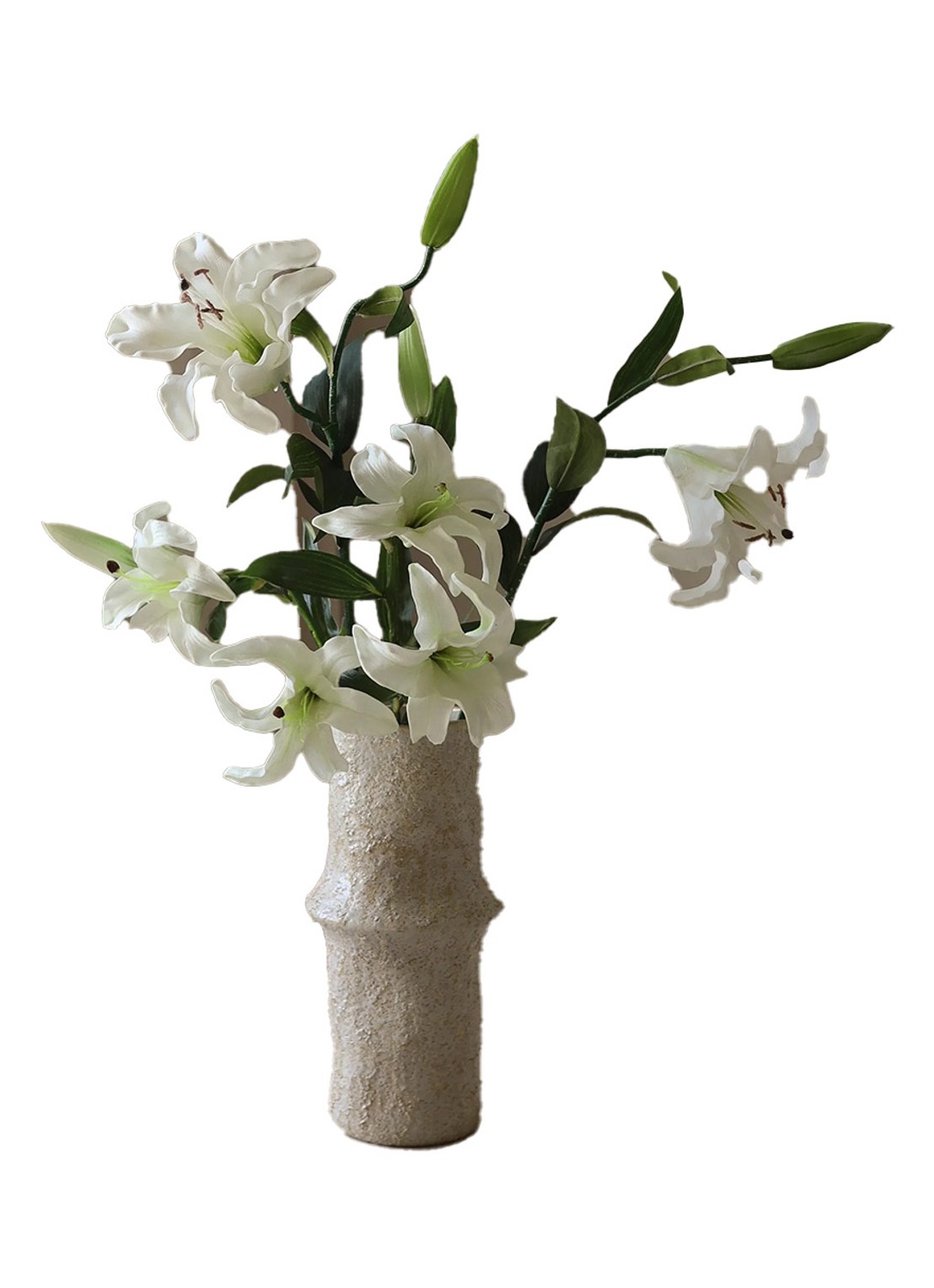Botané Elegant Lily kunstboeket - voorkant wit
