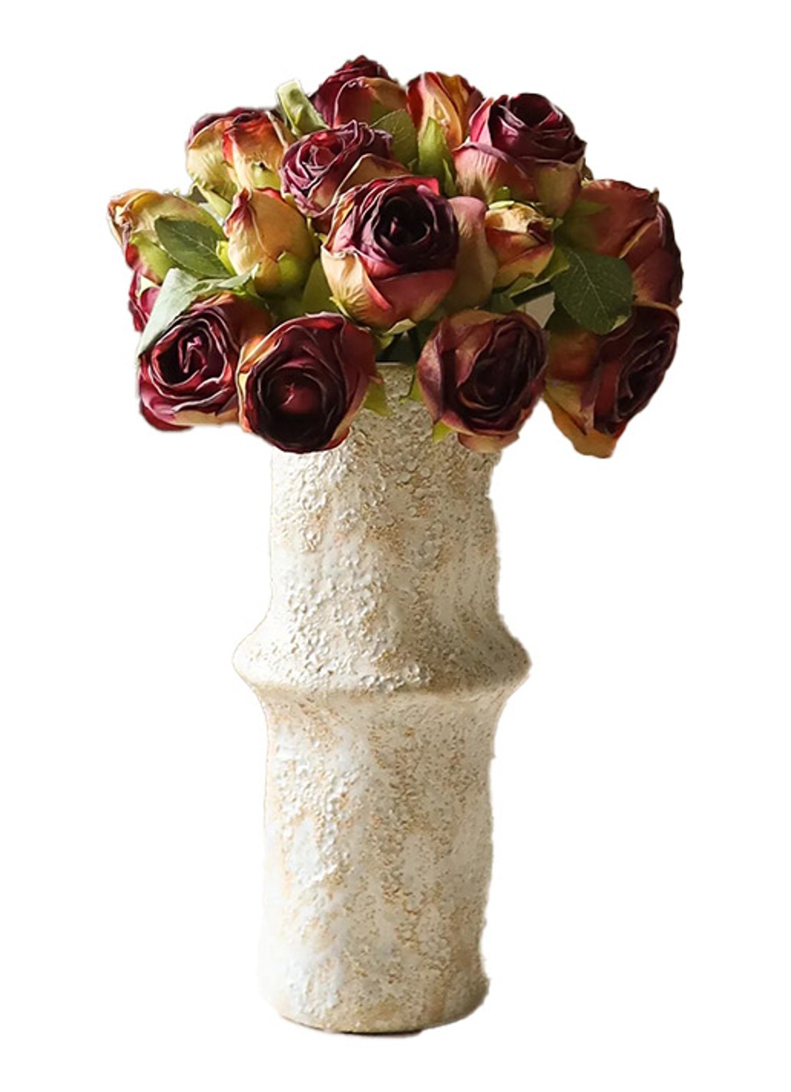 Botané Mini Rose kunstboeket - voorkant donkerrood