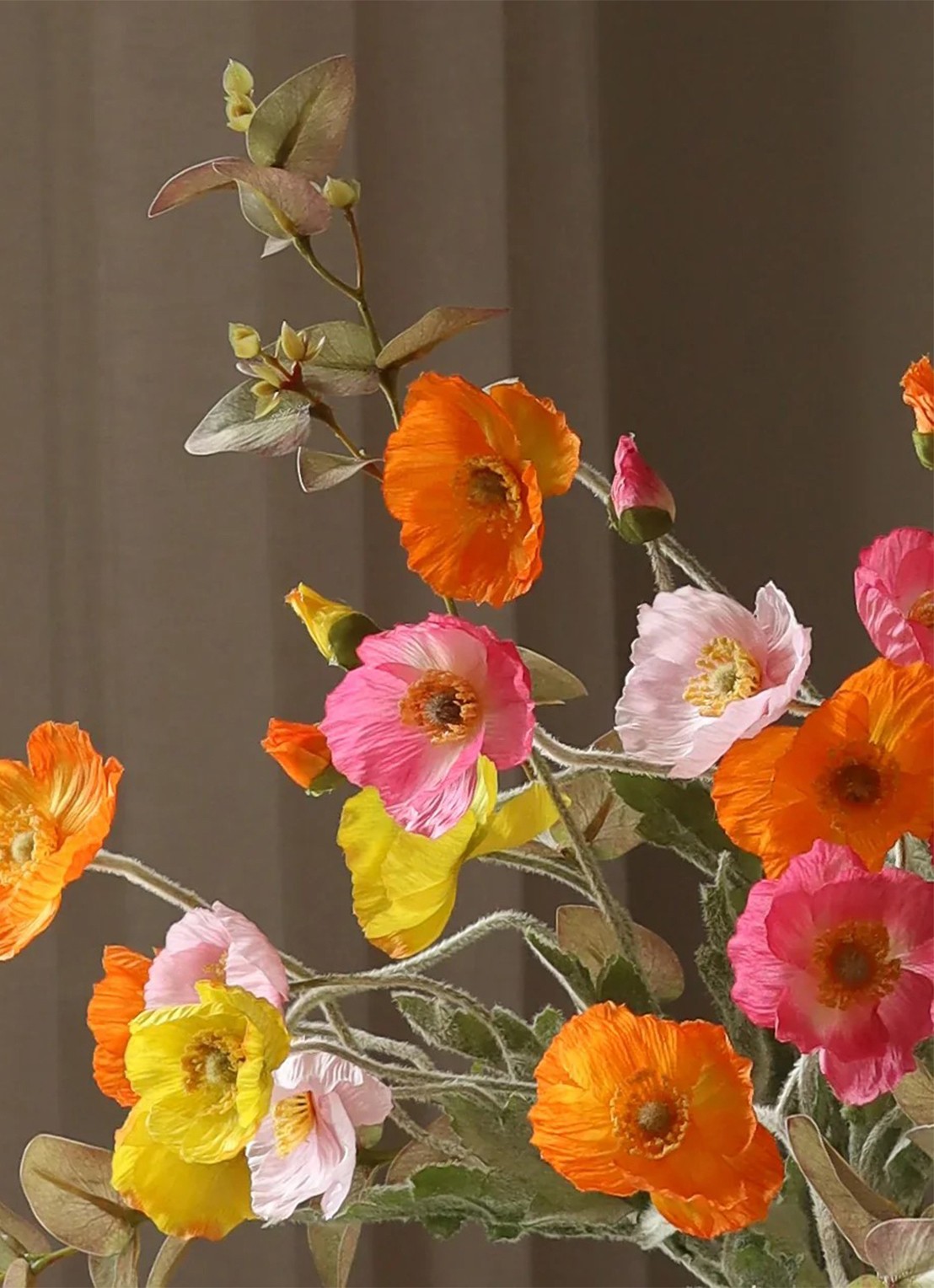Botané Poppy Spritz kunstboeket - detail oranje