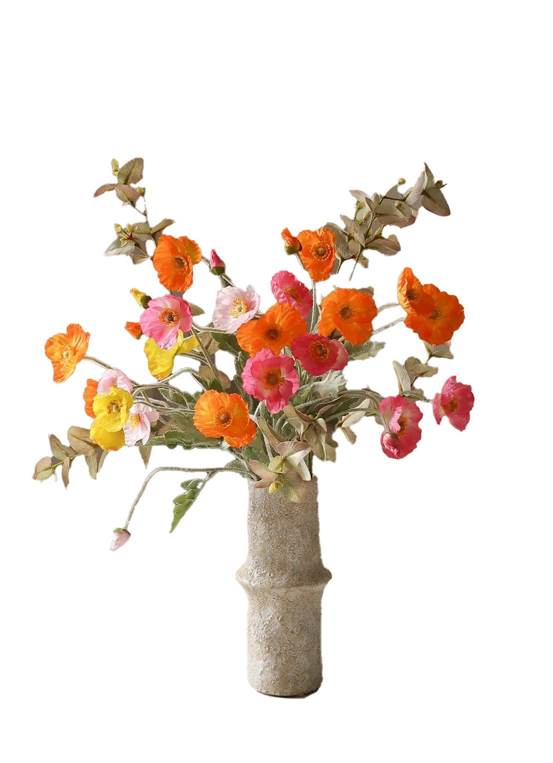 Botané Poppy Spritz kunstboeket - voorkant 2 oranje