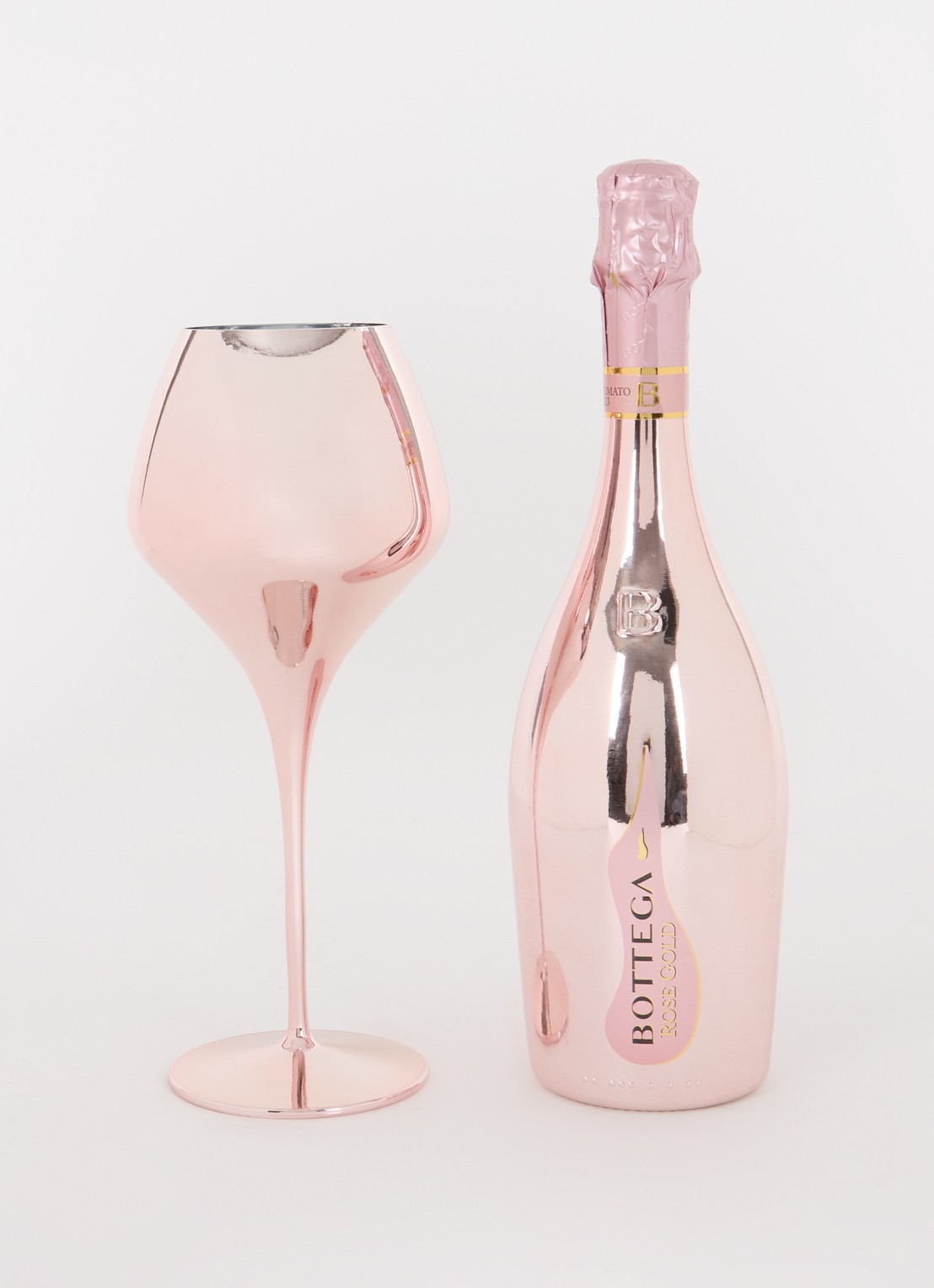 Bottega Bottega Rosé Gold Prosecco mousserende wijn met champagneglas in geschenkverpakking 750 ml - voorkant 2 undefined