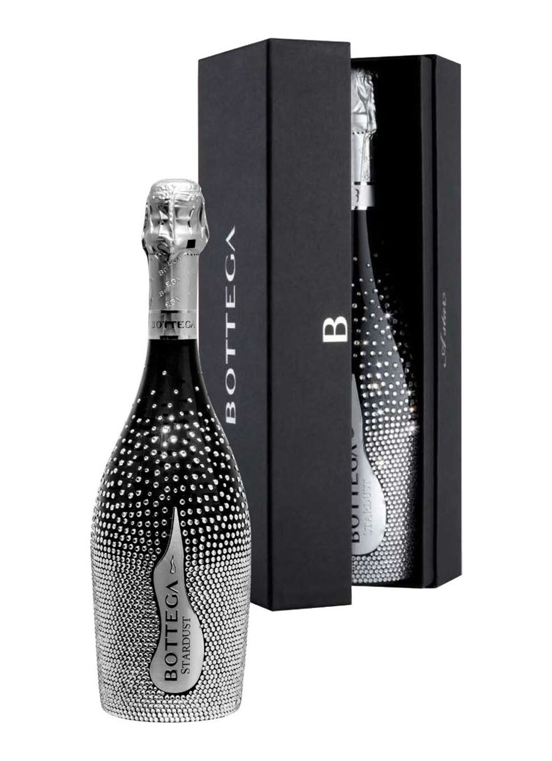 Bottega Stardust Vino Spumante mousserende witte wijn met kistje 750 ml - voorkant undefined