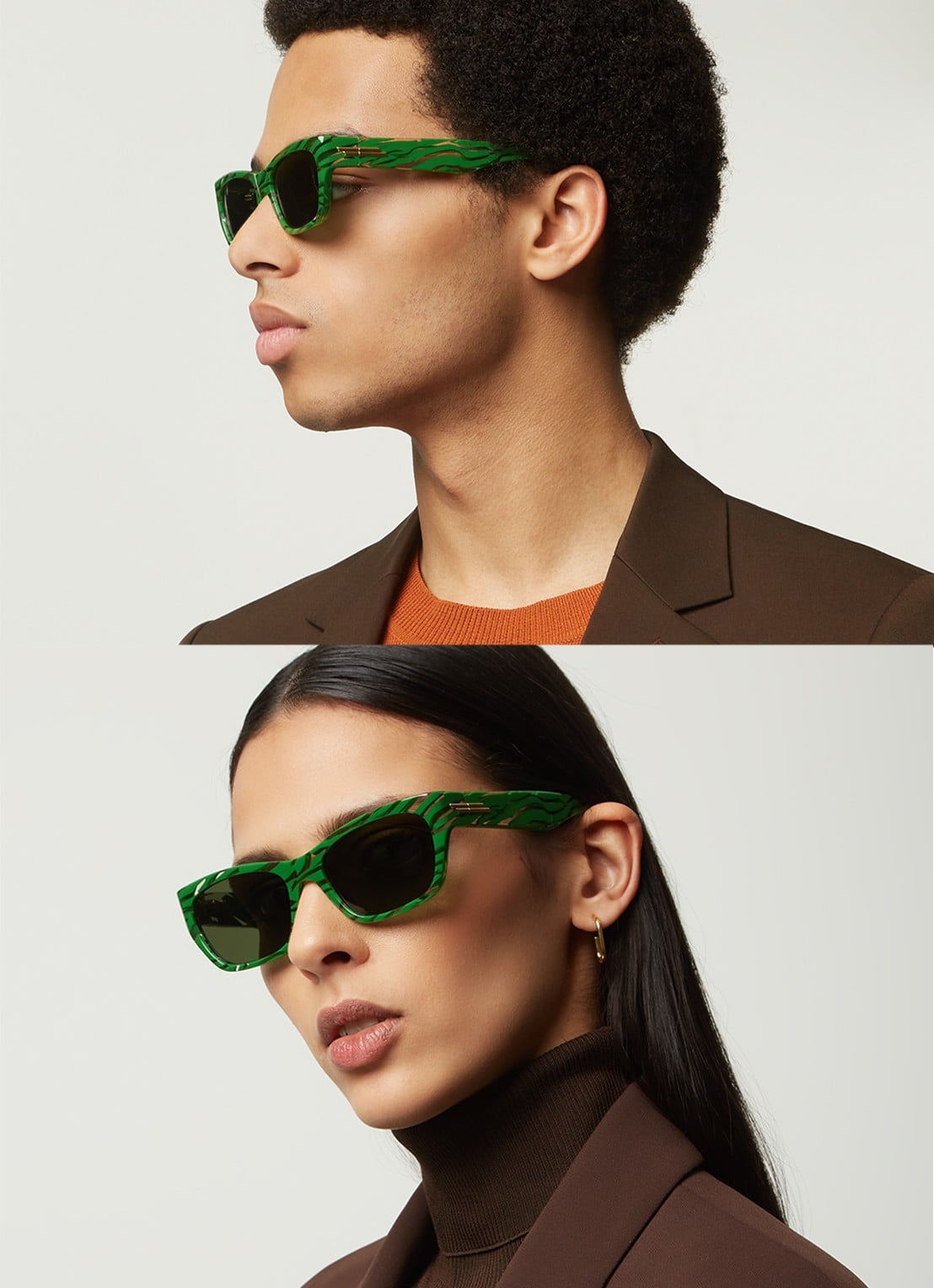 Bottega Veneta Retro zonnebril BV114 - voorkant 5 groen