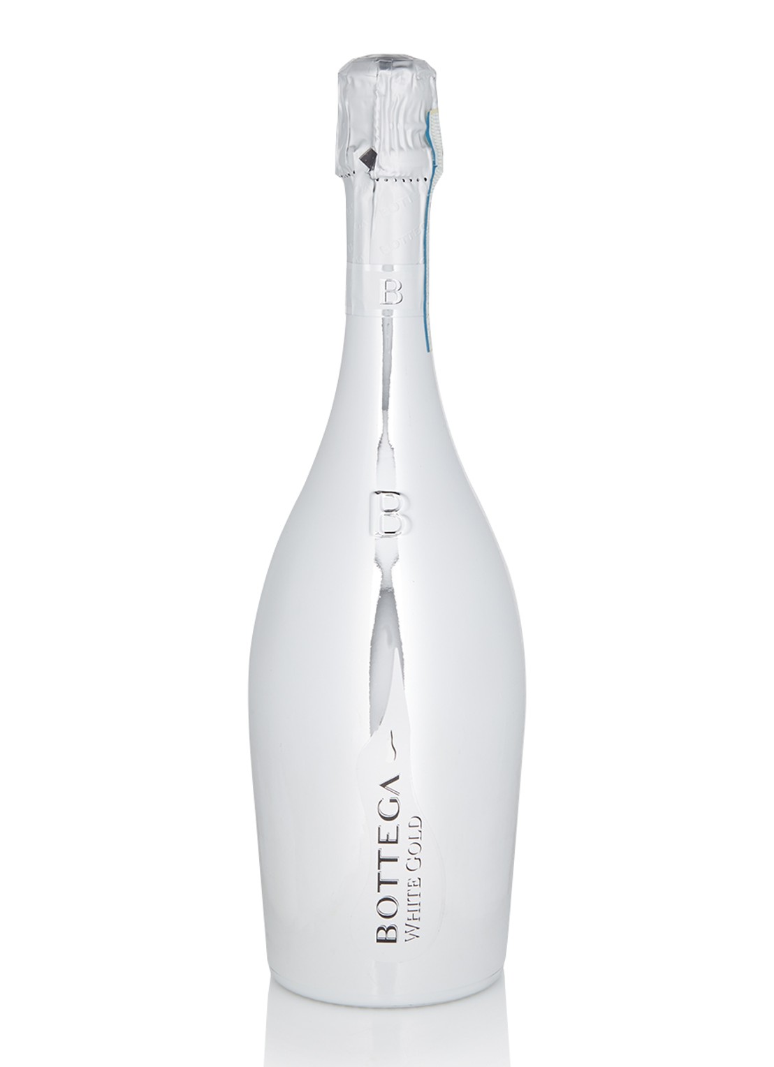 Bottega White Gold Prosecco mousserende wijn 750 ml - voorkant zilver