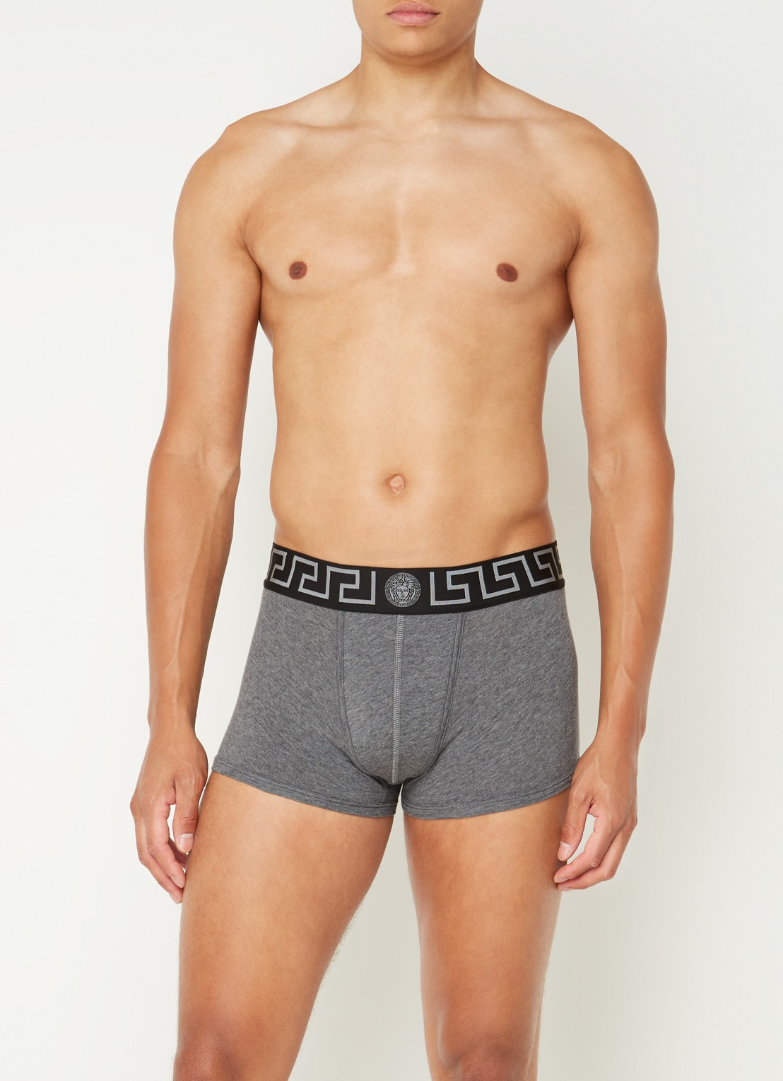 Boxershort met logoband - voorkant 4 middengrijs