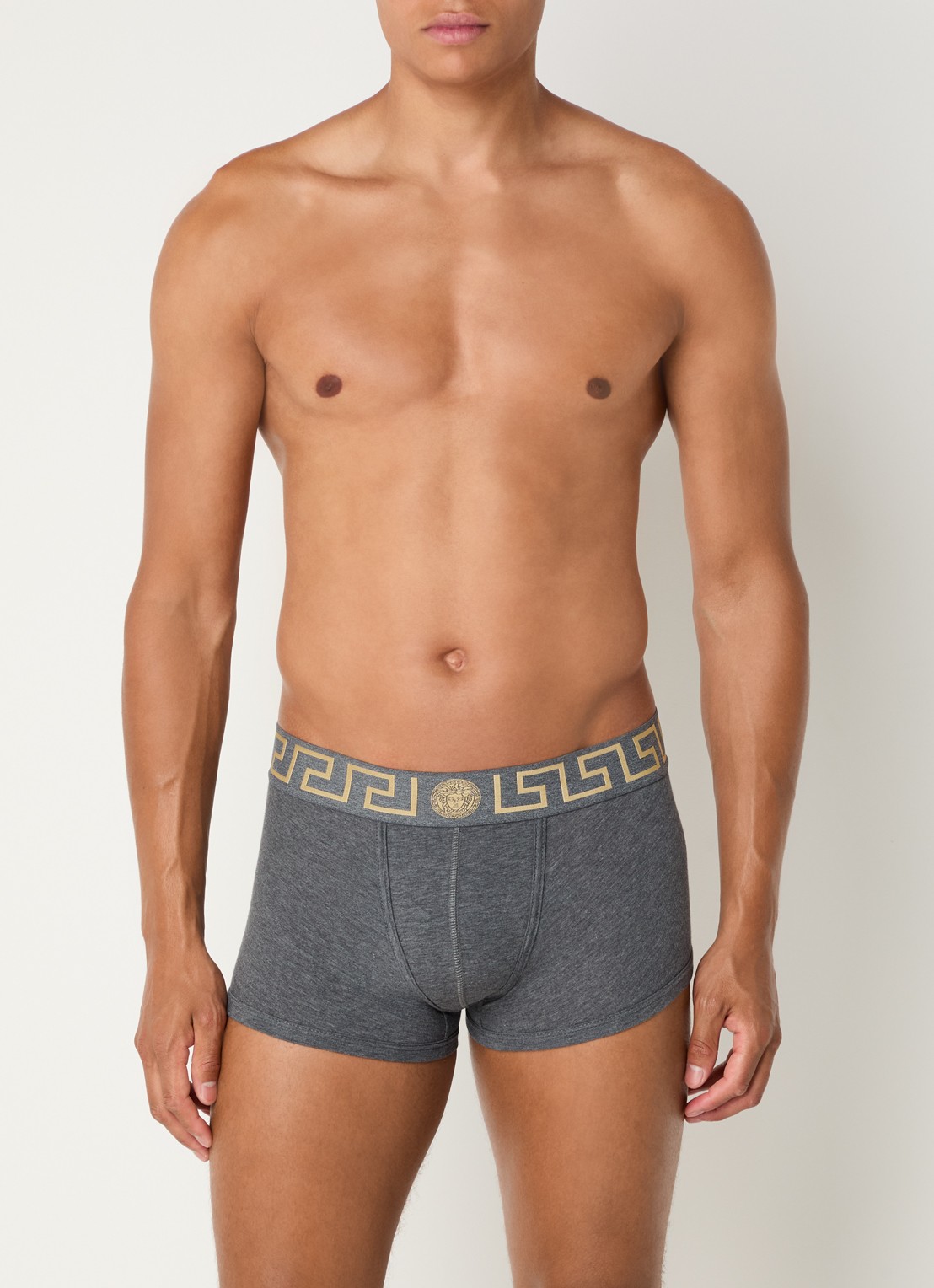 Boxershort met logoband - voorkant 3 grijsmele