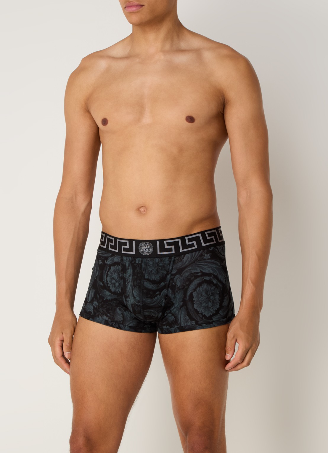 Boxershort van  katoen met logoband - voorkant 4 zwart