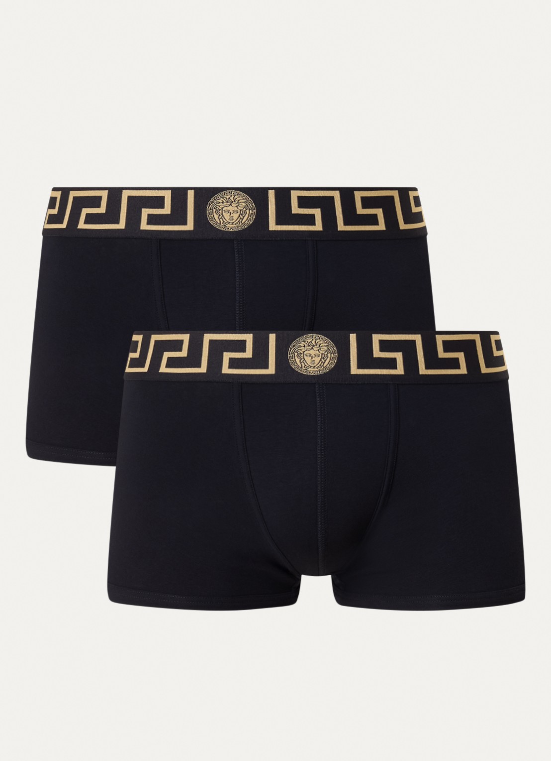 Boxershorts met logoband in 2-pack - voorkant zwart