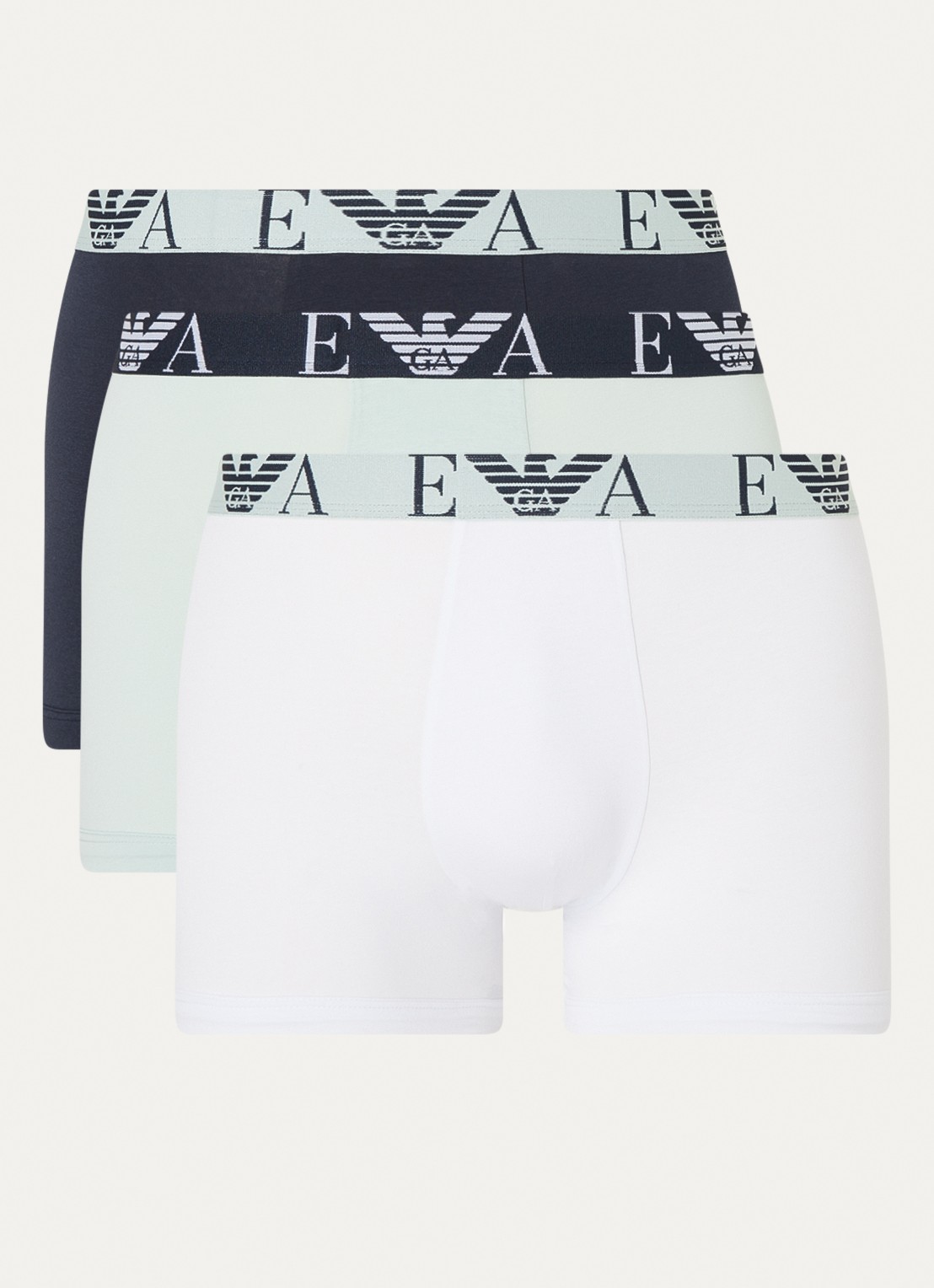 Boxershorts met logoband in 3-pack - voorkant wit