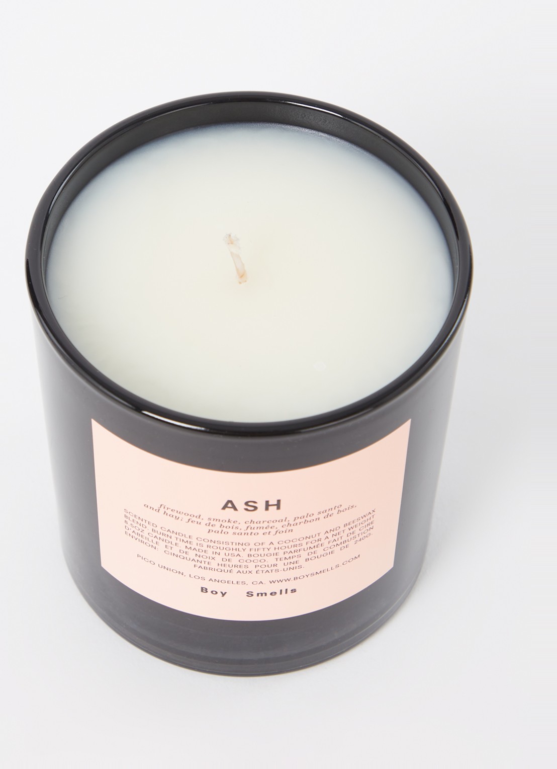 Boy Smells Ash geurkaars 240 gram - voorkant 2 perzikroze