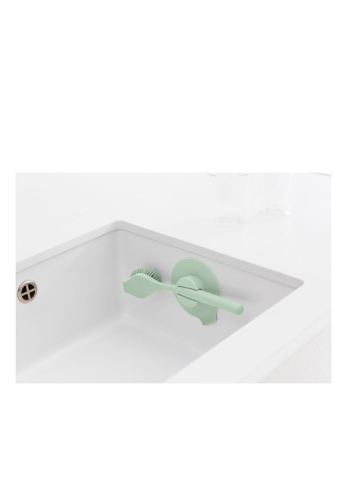 Brabantia Afwasborstel met zuignaphouder - detail mint