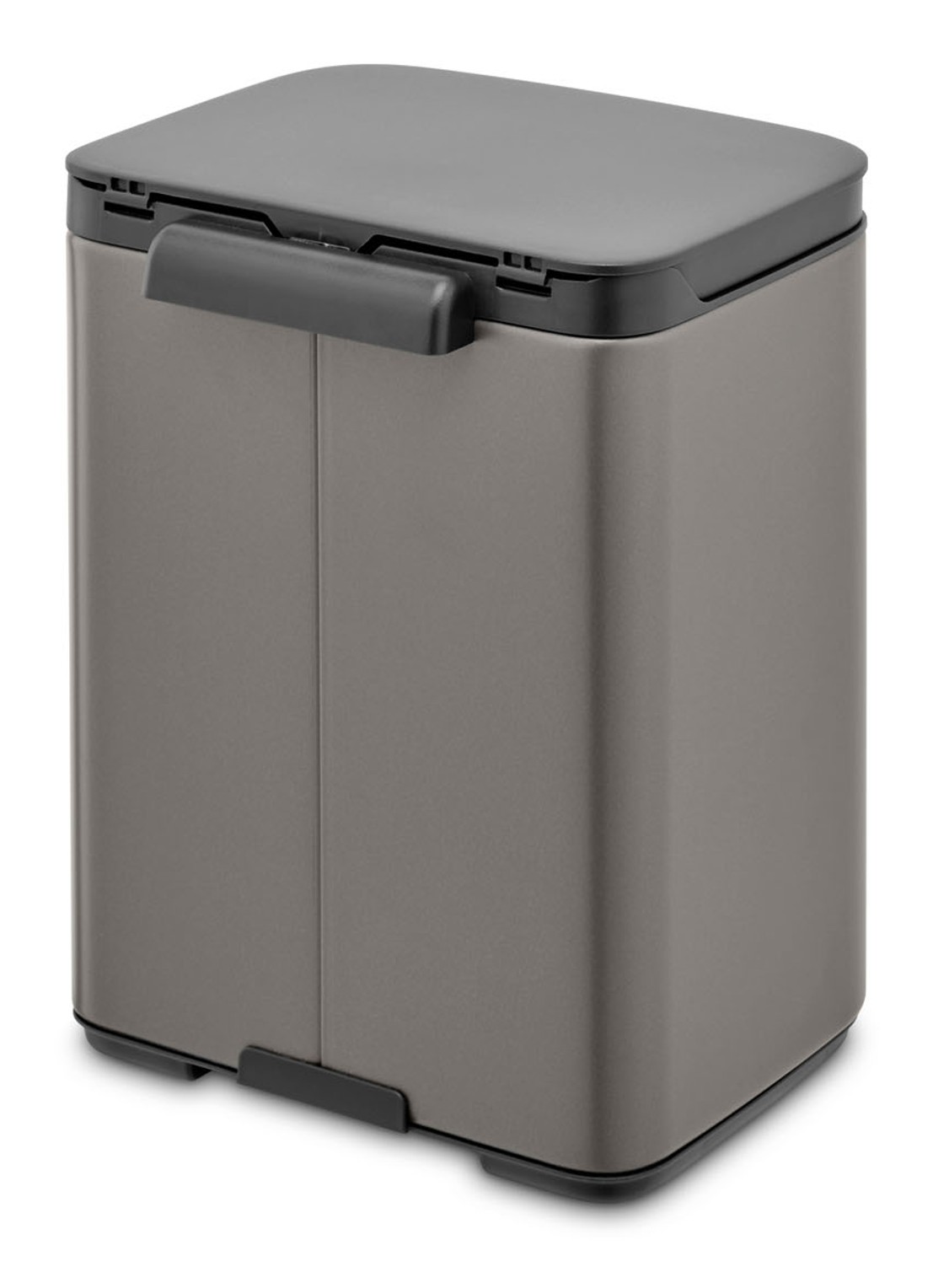 Brabantia Bo afvalemmer 4 liter met kunststof binnenemmer - detail zilver