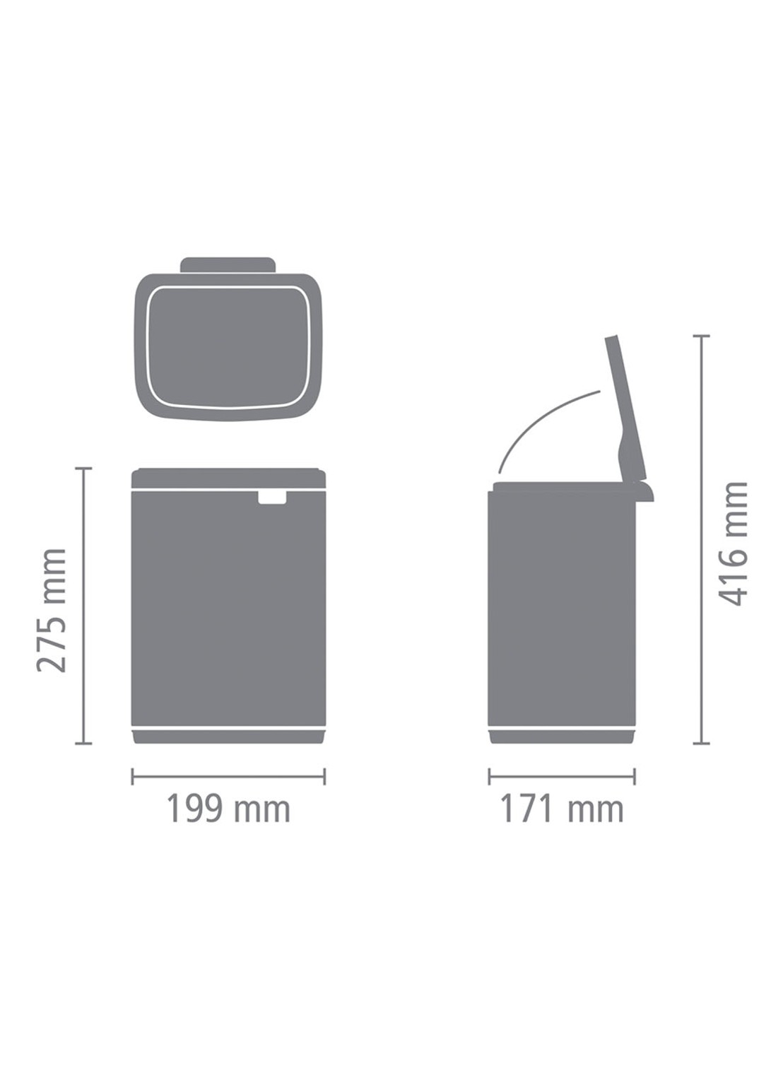 Brabantia Bo afvalemmer 4 liter met kunststof binnenemmer - detail 3 zilver
