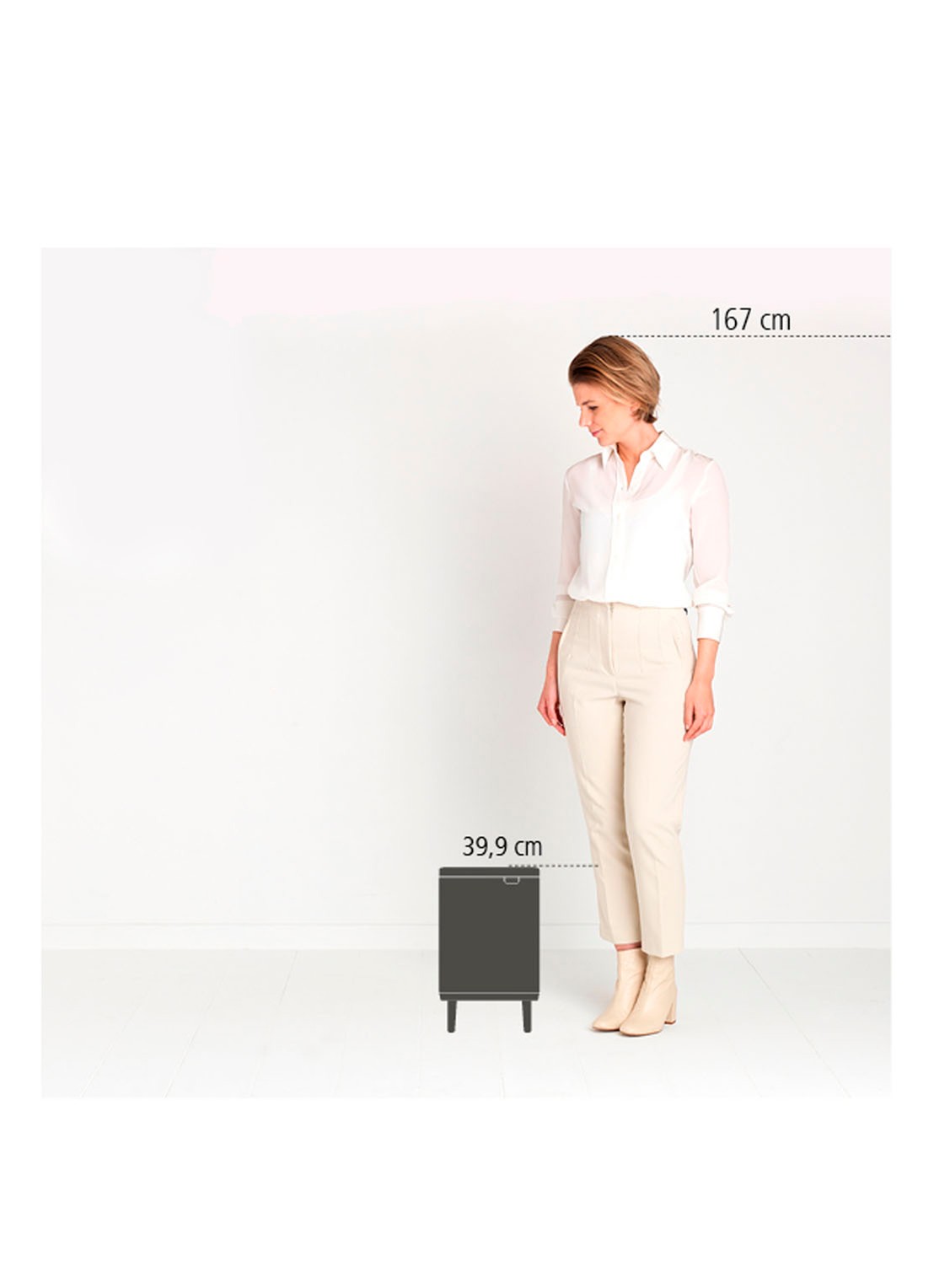 Brabantia Bo Hi afvalemmer 7 liter met kunststof binnenemmer - detail 6 zwart