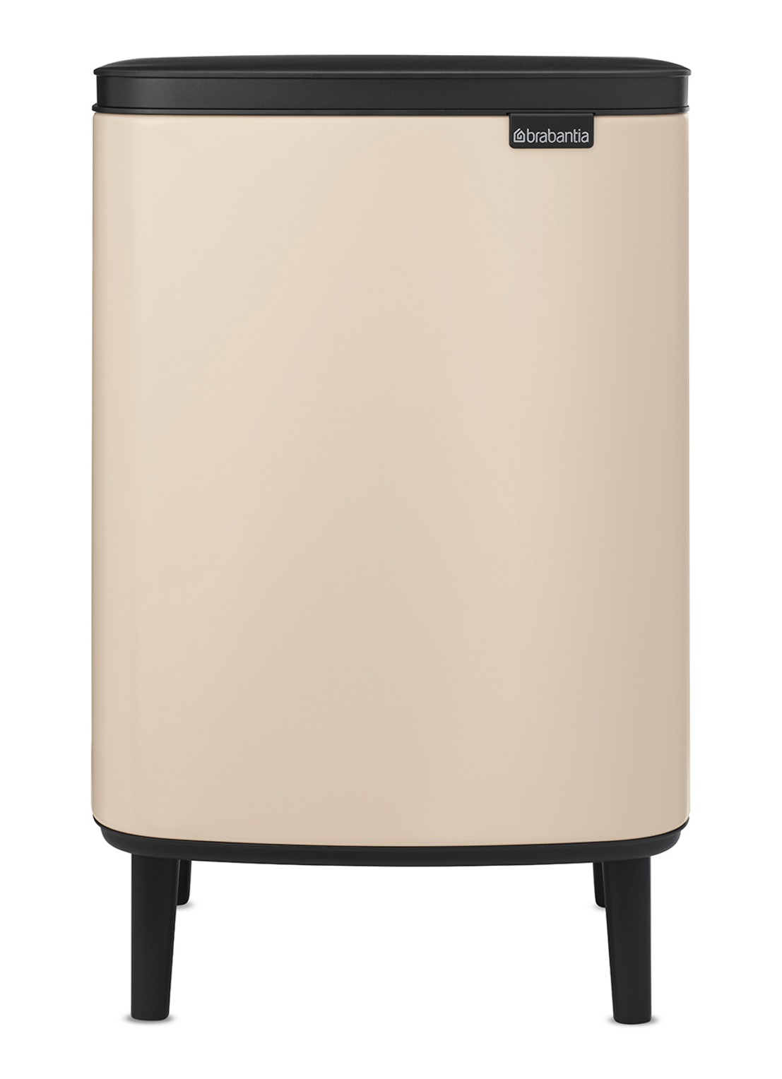 Brabantia Bo Hi prullenbak 12 liter - voorkant 2 beige