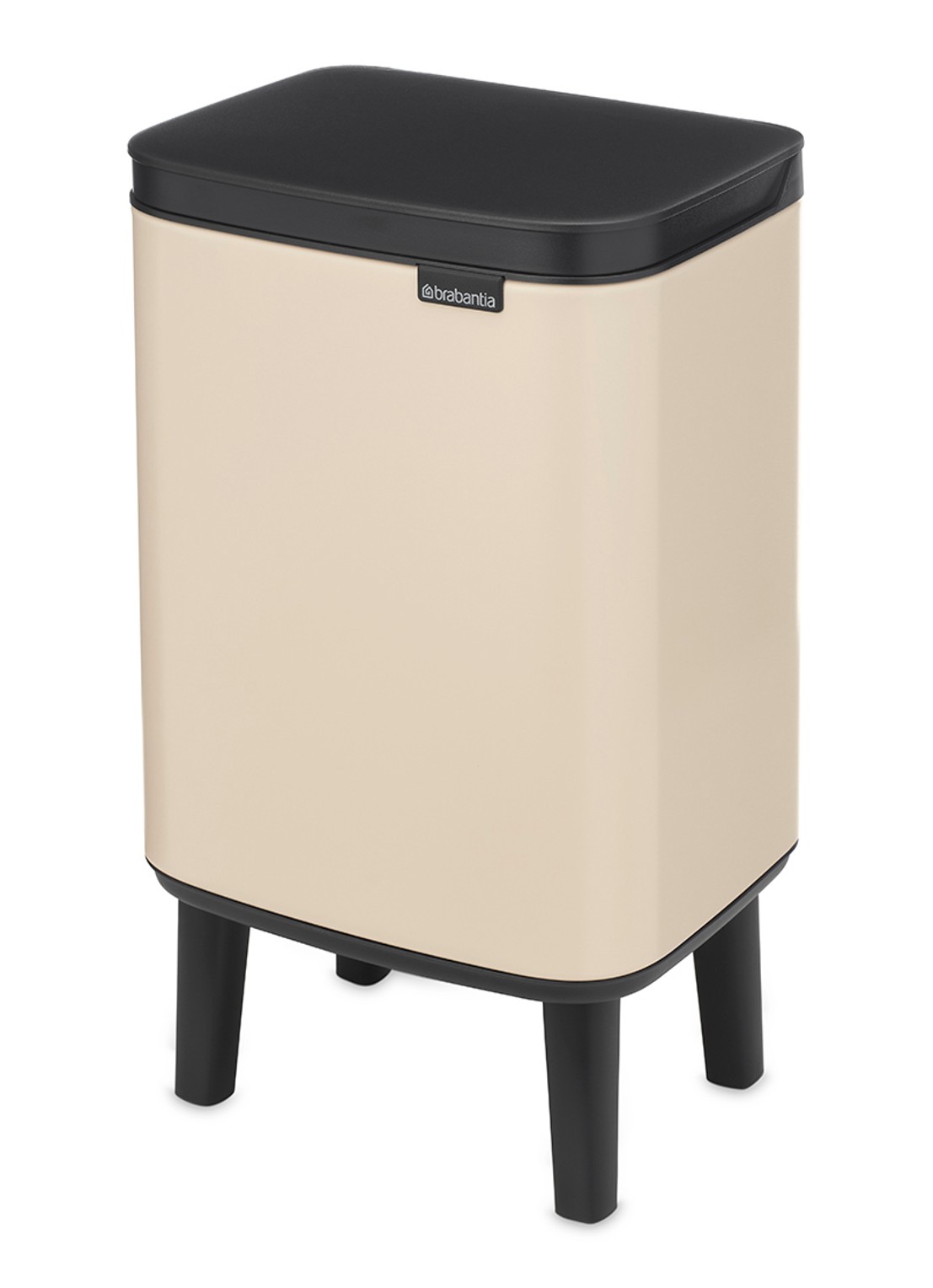 Brabantia Bo Hi prullenbak 4 liter - voorkant 2 beige