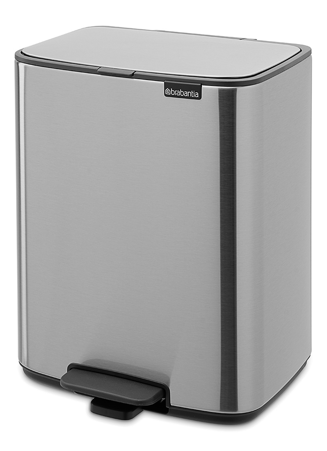 Brabantia Bo pedaalemmer 12 liter - voorkant 7 zilver