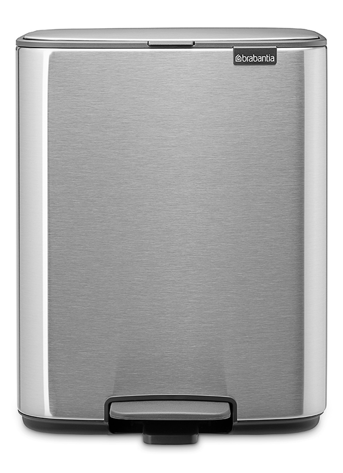 Brabantia Bo pedaalemmer 12 liter - voorkant 8 zilver