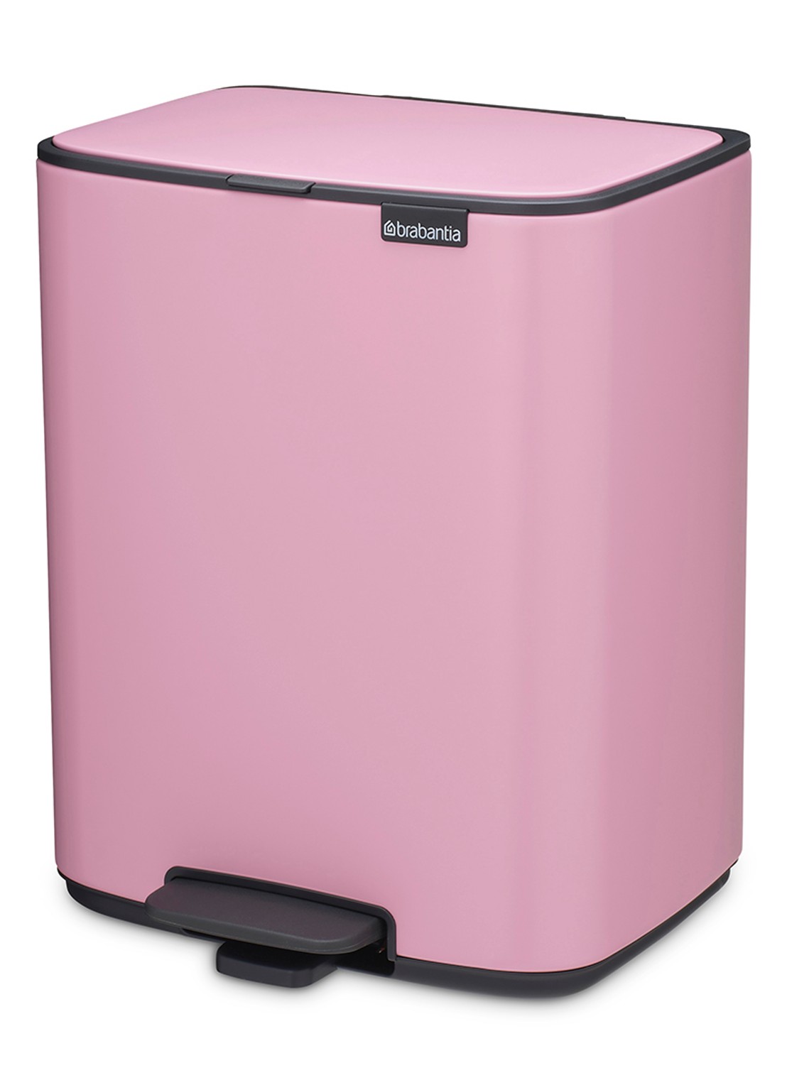 Brabantia Bo pedaalemmer 12 liter - voorkant 7 donkerroze