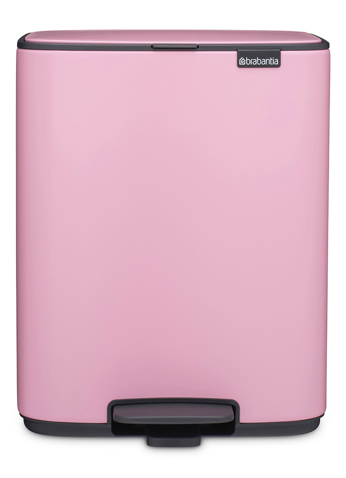 Brabantia Bo pedaalemmer 12 liter - voorkant 8 donkerroze