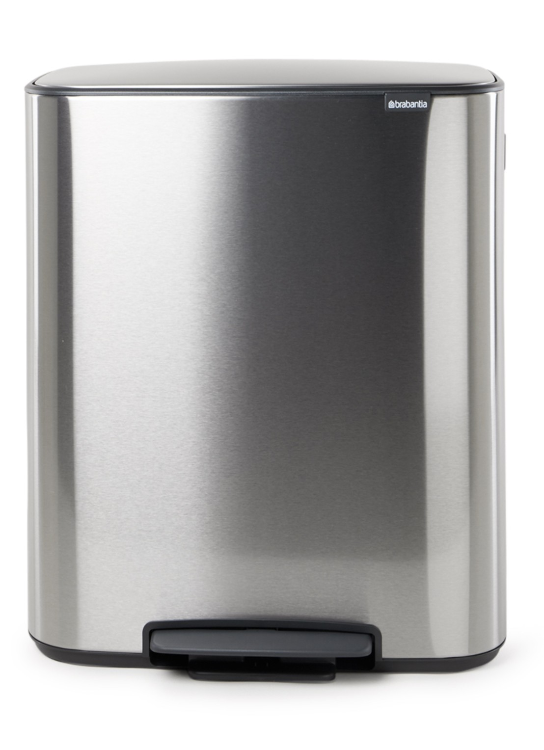 Brabantia Bo  pedaalemmer 2 x 30 liter - voorkant zilver