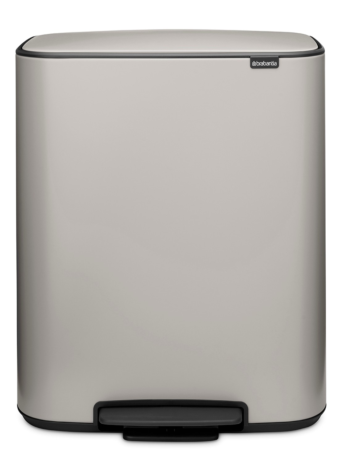 Brabantia Bo pedaalemmer 2 x 30 liter - voorkant 6 middengrijs
