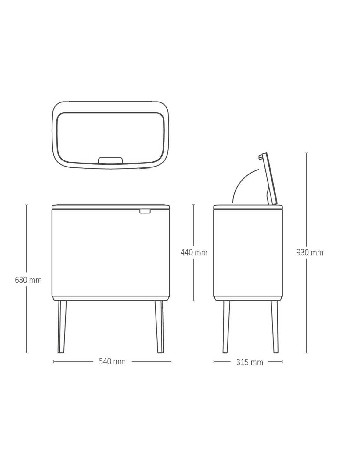 Brabantia Bo pedaalemmer 30 liter - detail 3 wit