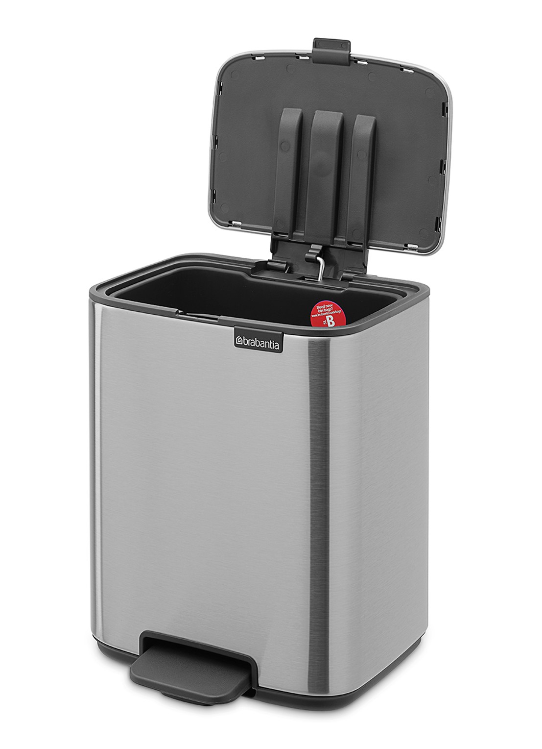 Brabantia Bo pedaalemmer 7 liter - achterkant metallic