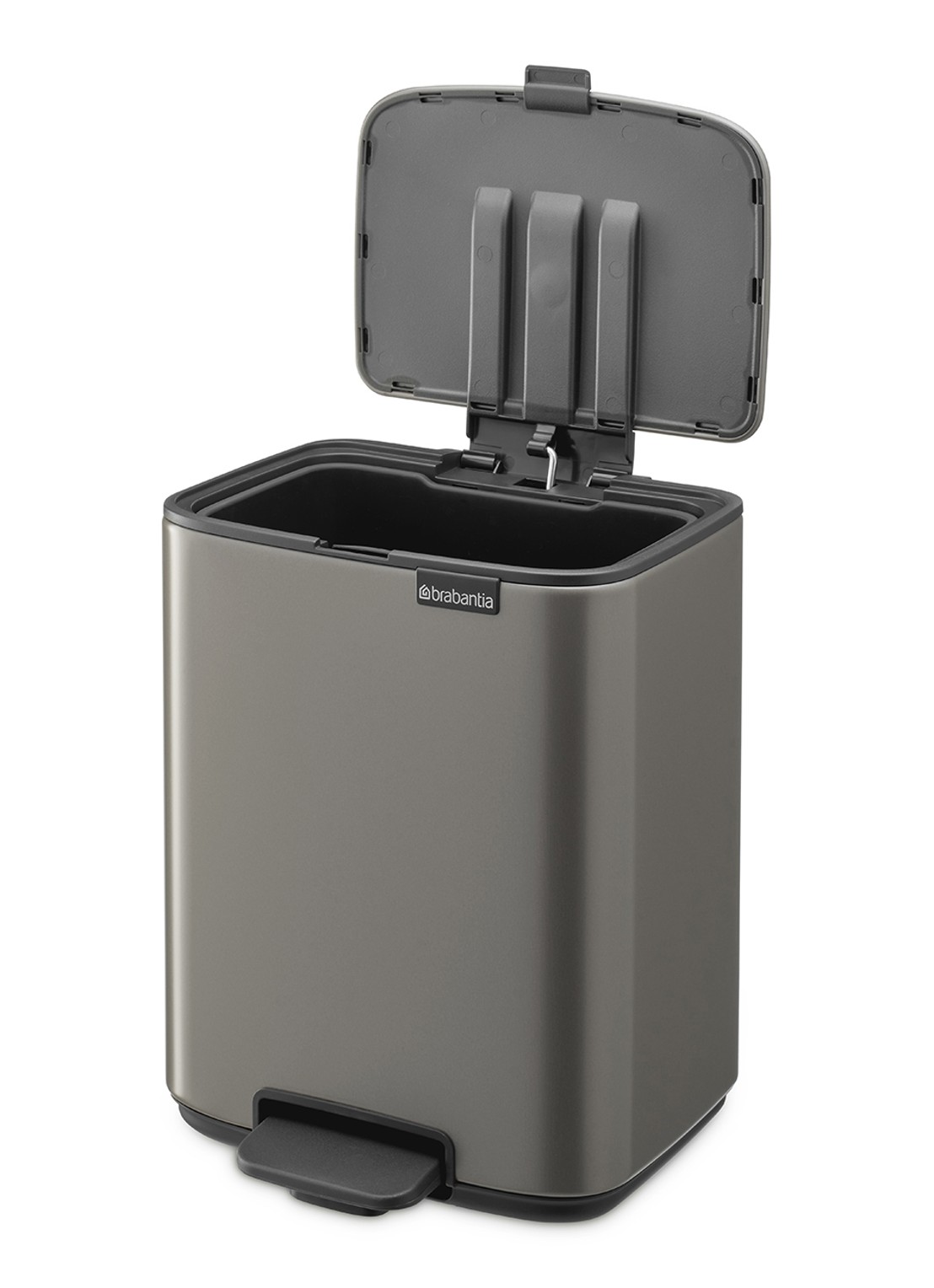 Brabantia Bo pedaalemmer 7 liter - achterkant grijs