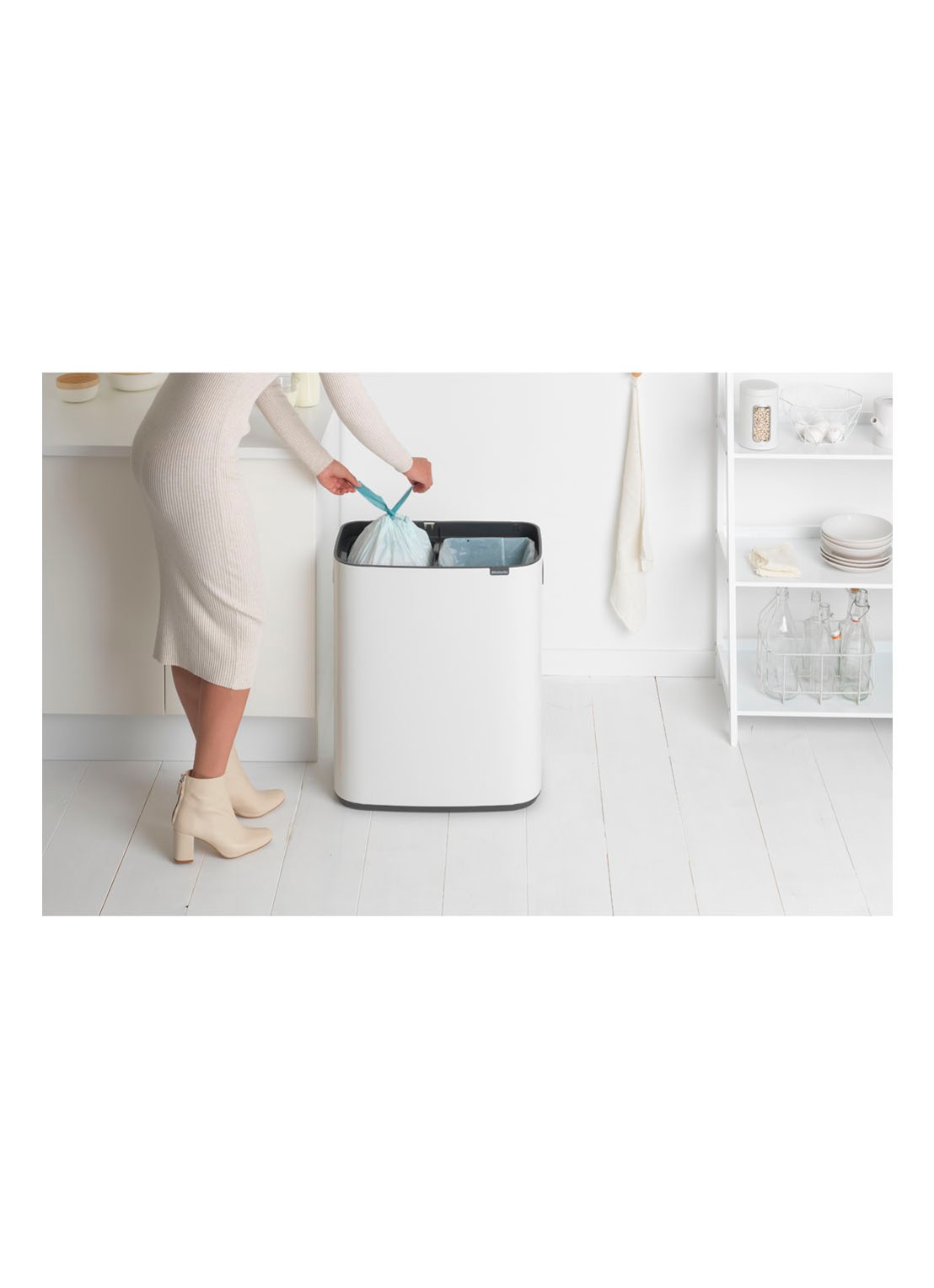Brabantia Bo Touch Bin  duo prullenbak met deksel  2 x 30 liter - detail 6 wit