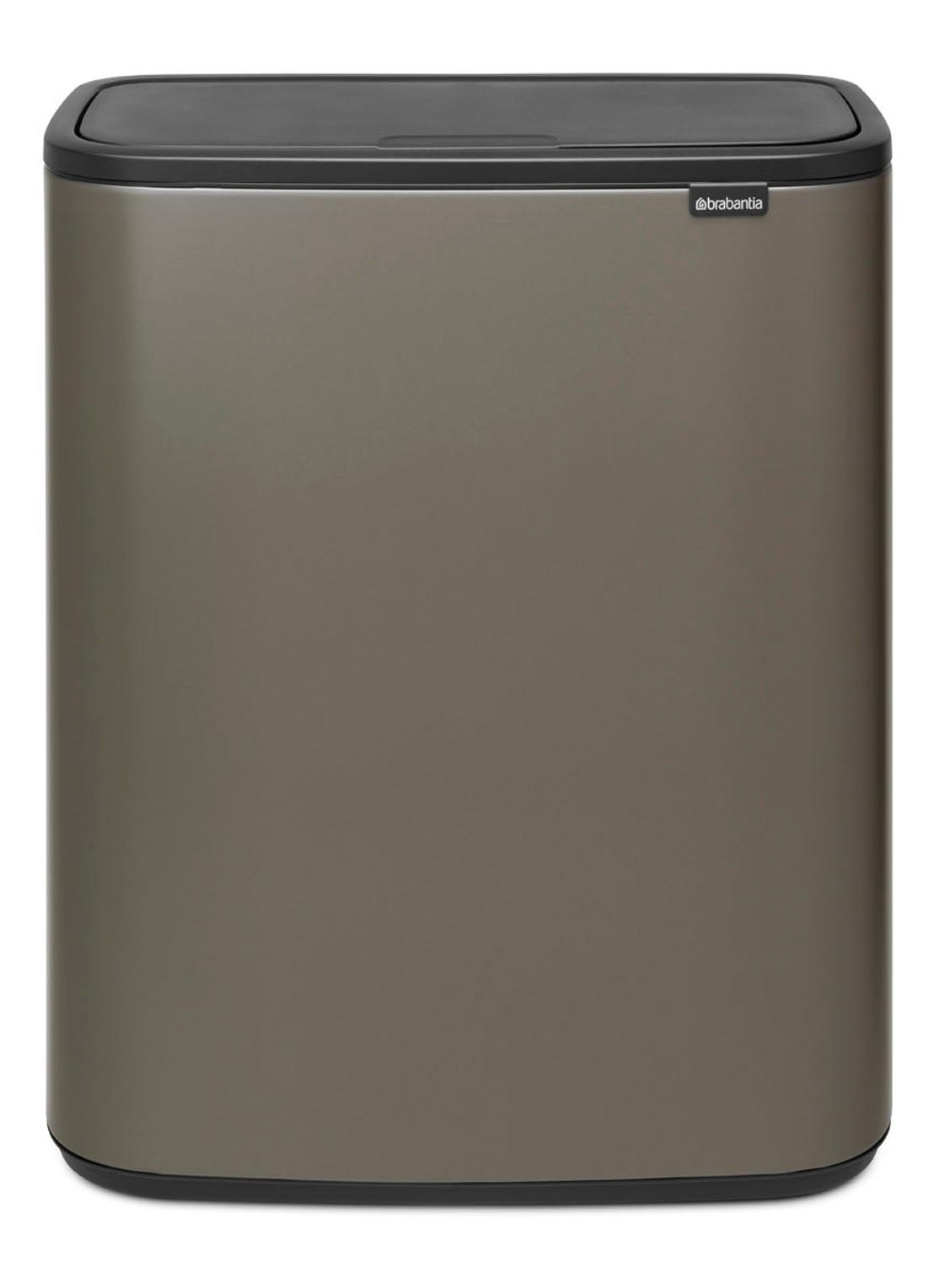 Brabantia Bo Touch Bin  duo prullenbak met deksel  2 x 30 liter - voorkant donkergrijs