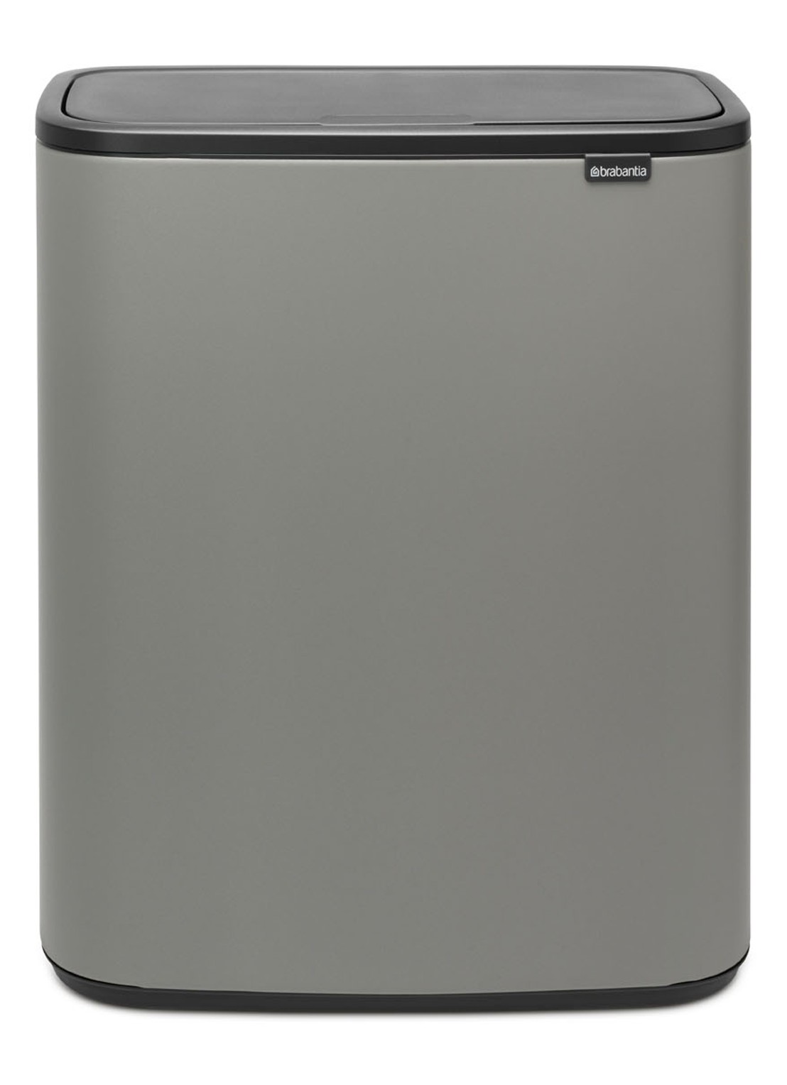 Brabantia Bo Touch Bin  duo prullenbak met deksel  2 x 30 liter - voorkant grijs