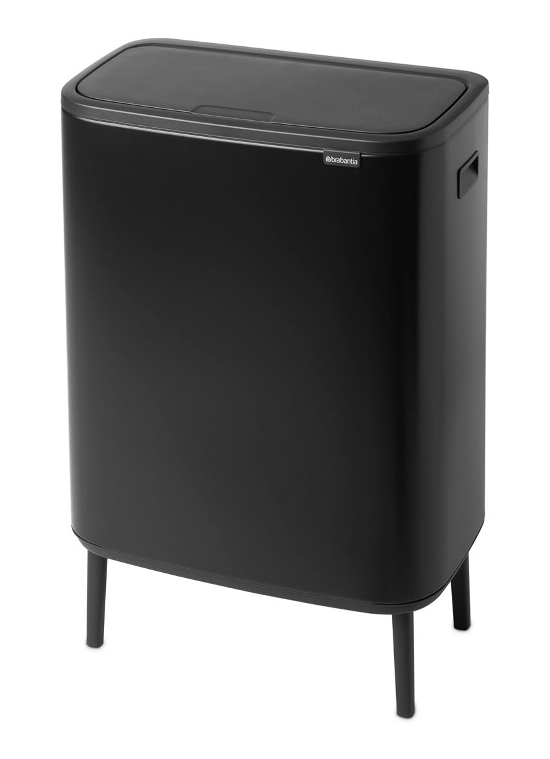 Brabantia Bo Touch Bin Hi  duo prullenbak met deksel op pootjes 2 x 30 liter - detail 3 zwart