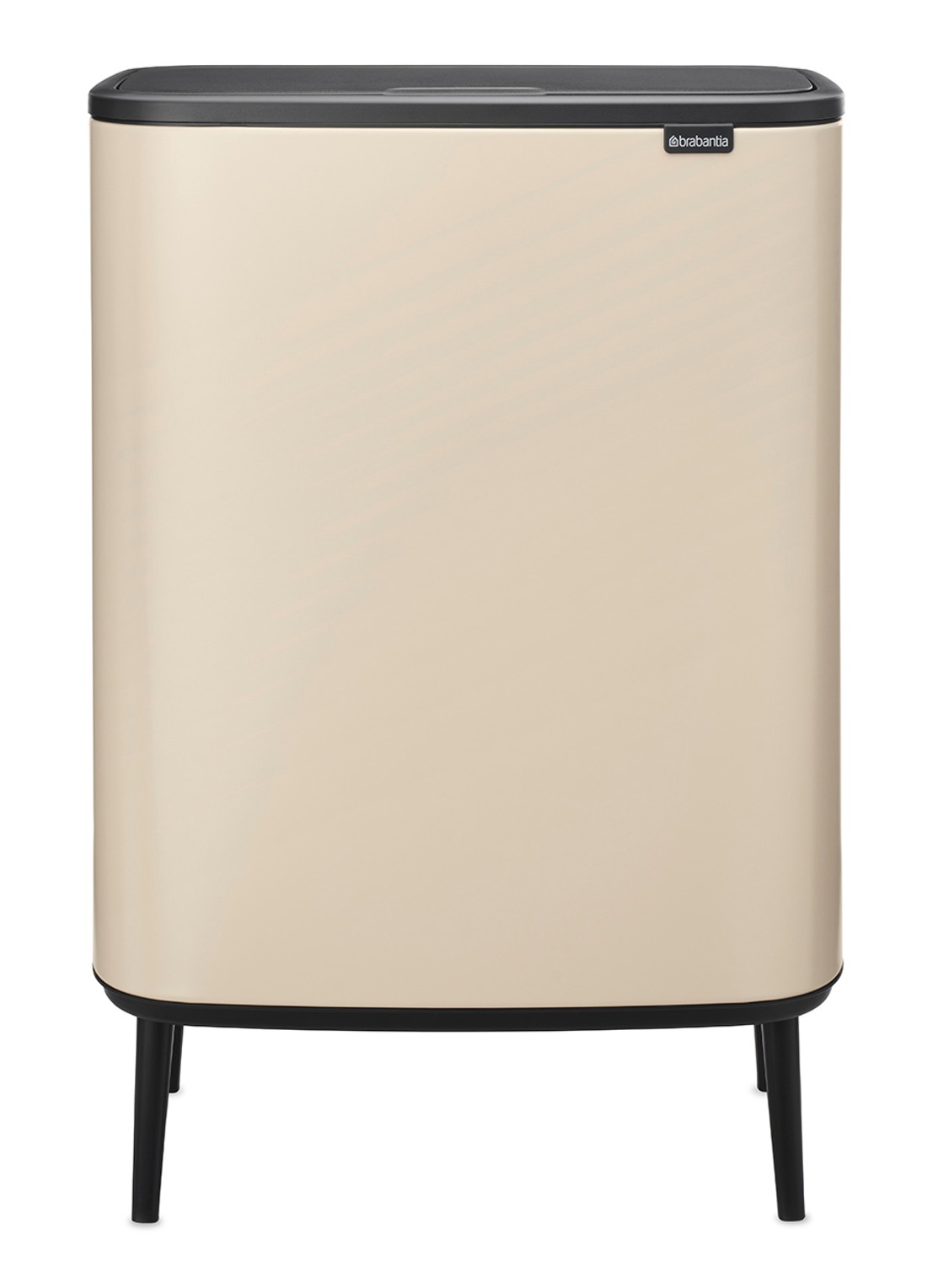 Brabantia Bo Touch Bin Hi prullenbak 60 liter - voorkant 6 beige