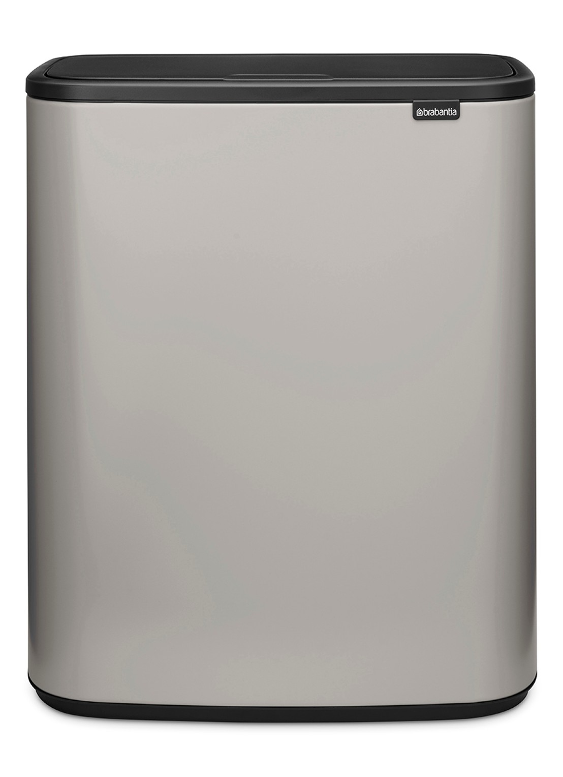 Brabantia Bo Touch Bin prullenbak 2 x 30 liter - voorkant middengrijs