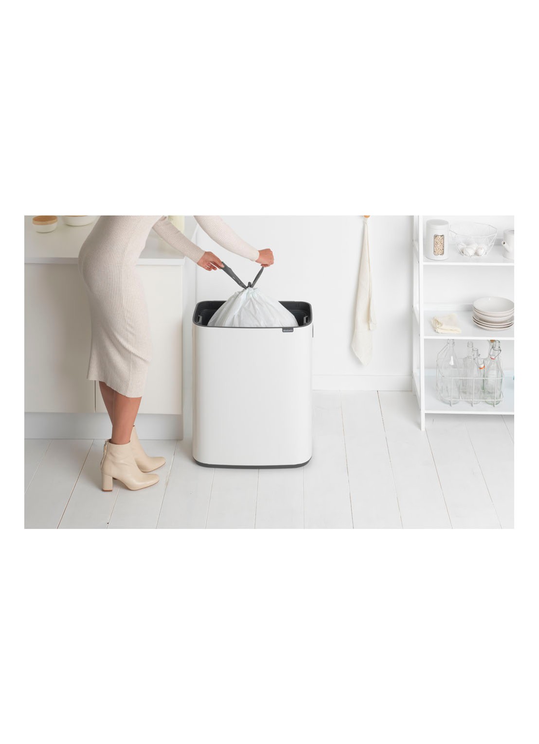 Brabantia Bo Touch Bin prullenbak met deksel 60 liter - detail 4 wit