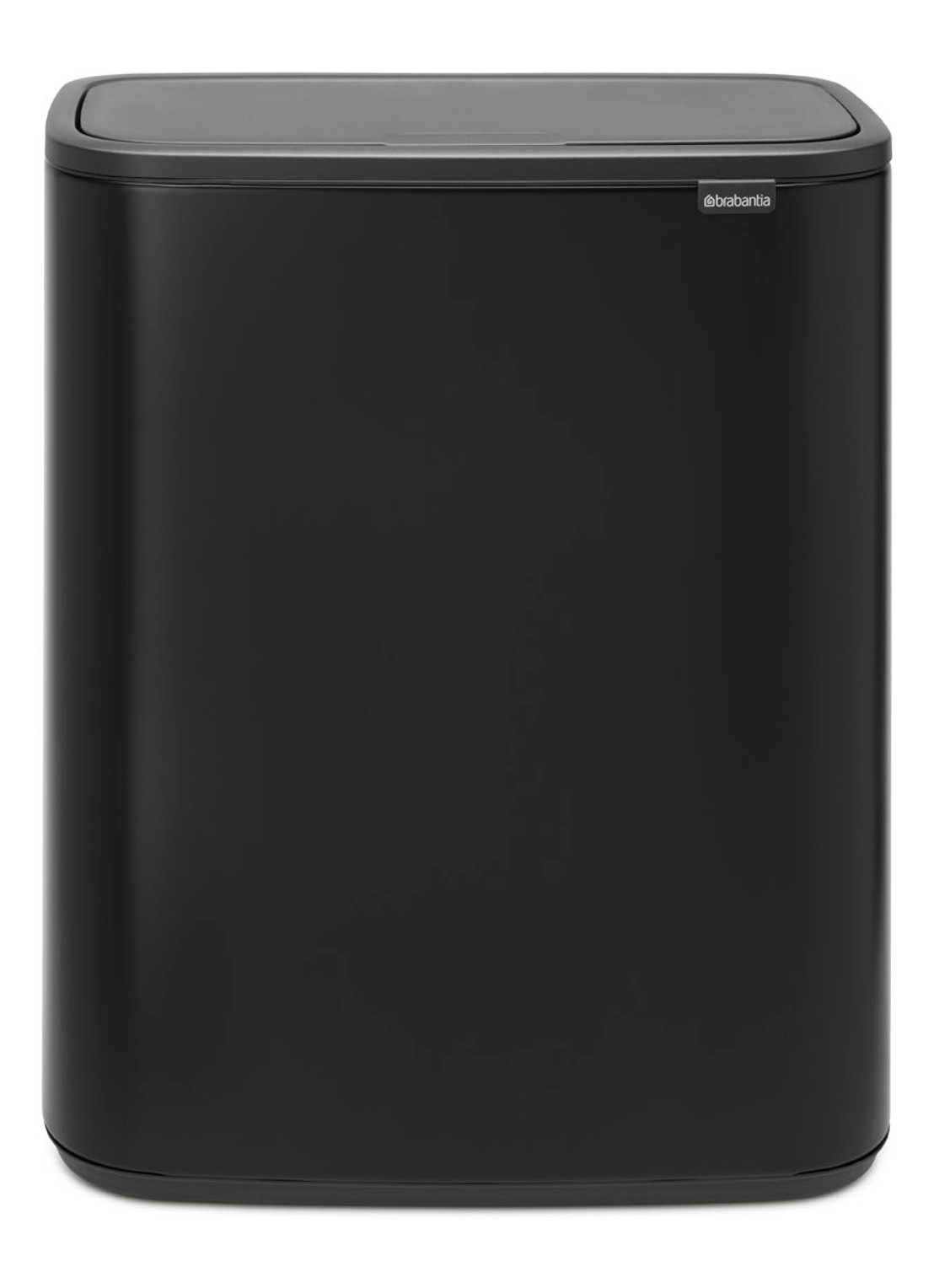 Brabantia Bo Touch Bin prullenbak met deksel 60 liter - voorkant zwart