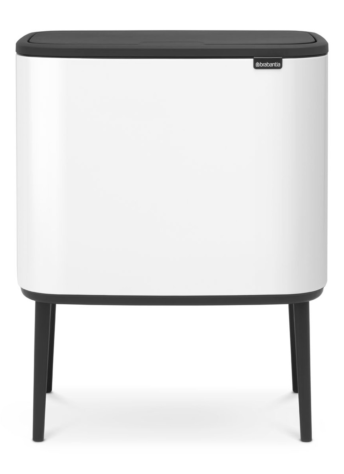 Brabantia Bo Touch Bin prullenbak met deksel op pootjes 36 liter - voorkant wit