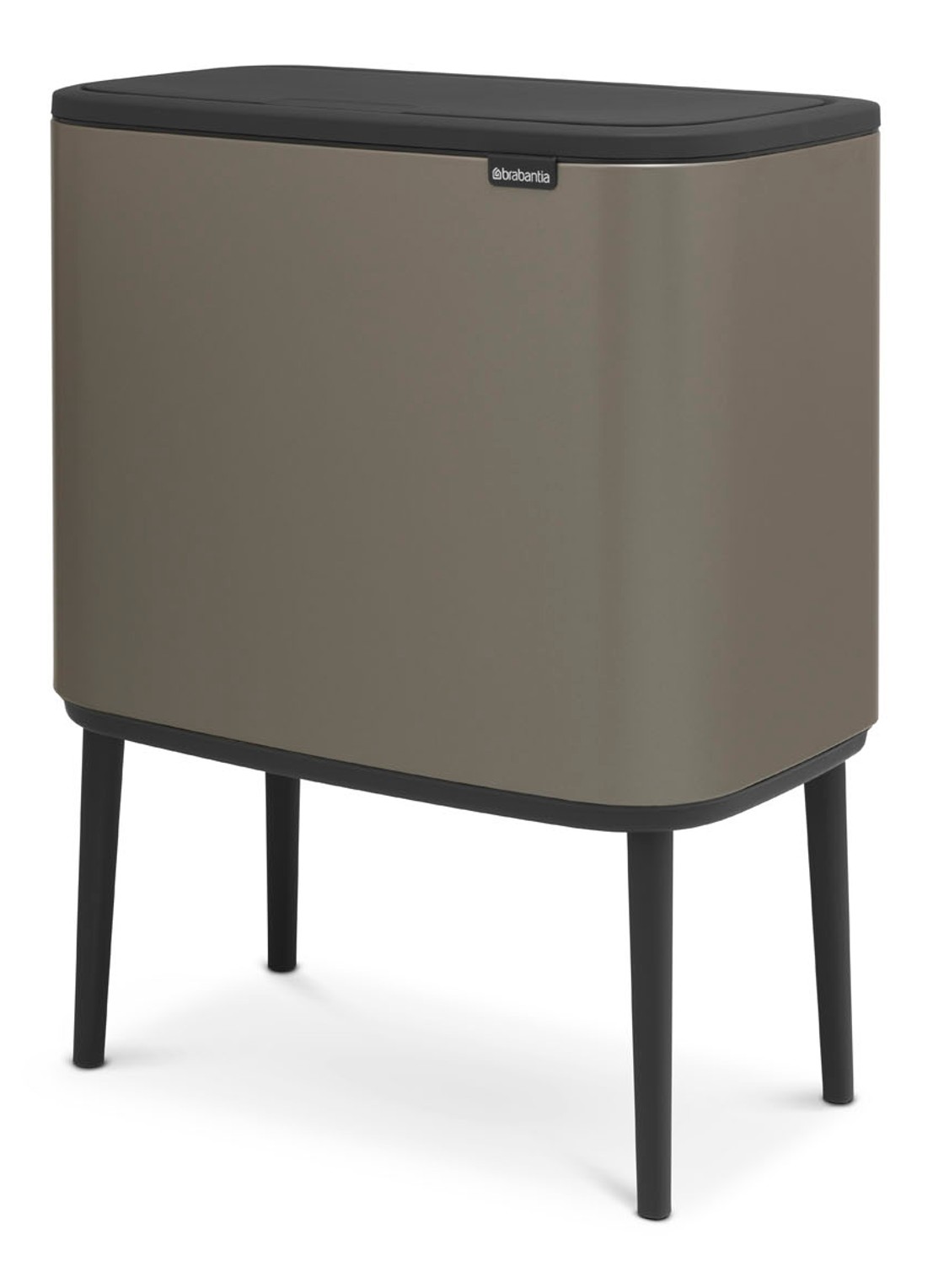 Brabantia Bo Touch Bin prullenbak met deksel op pootjes 36 liter - detail middengrijs