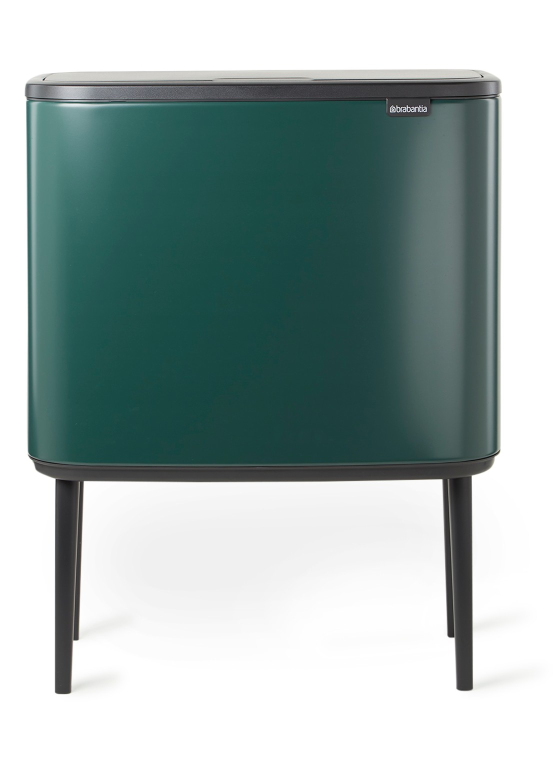 Brabantia Bo Touch Bin prullenbak met deksel op pootjes 36 liter - voorkant donkergroen
