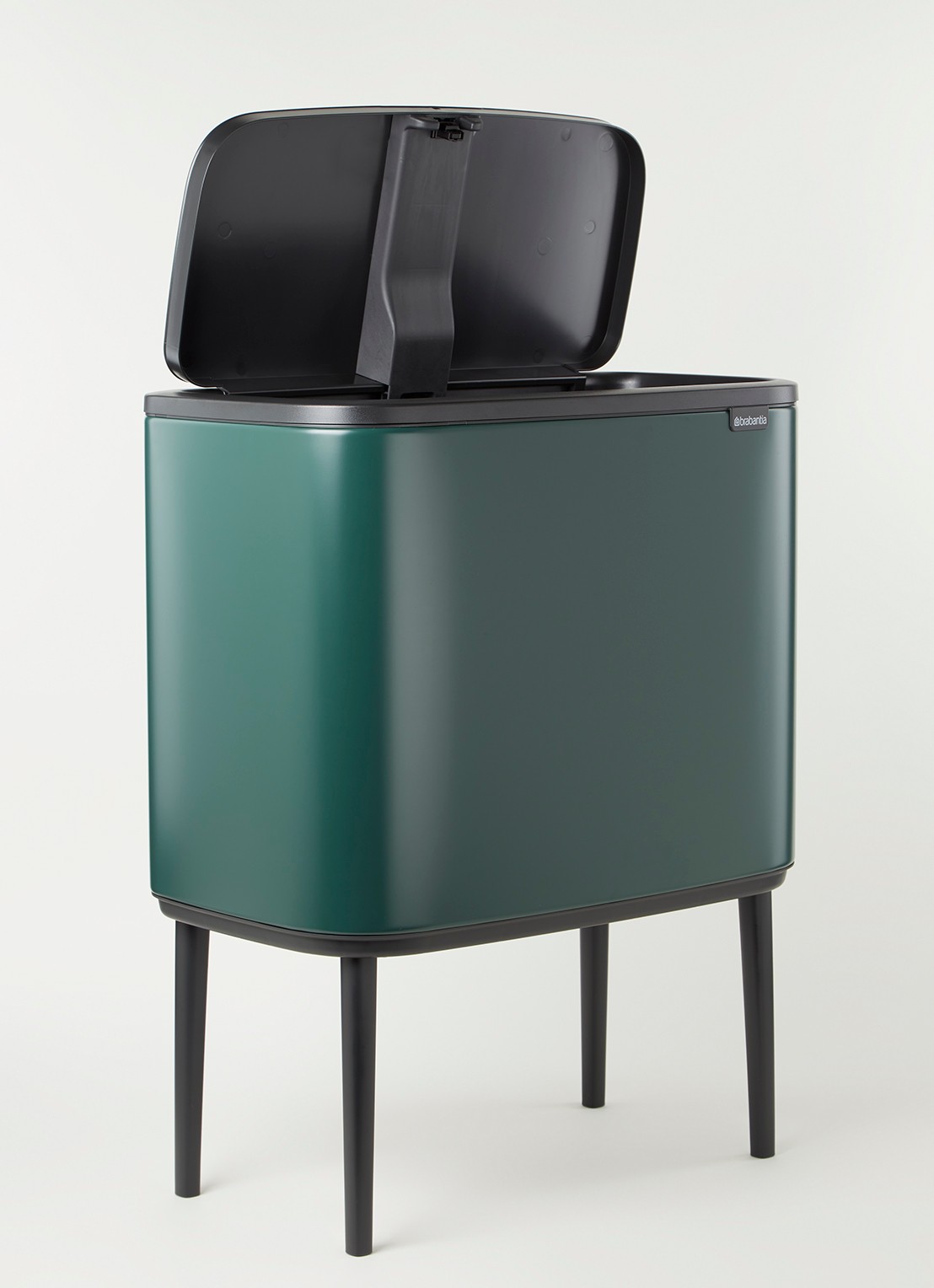 Brabantia Bo Touch Bin prullenbak met deksel op pootjes 36 liter - voorkant 2 donkergroen
