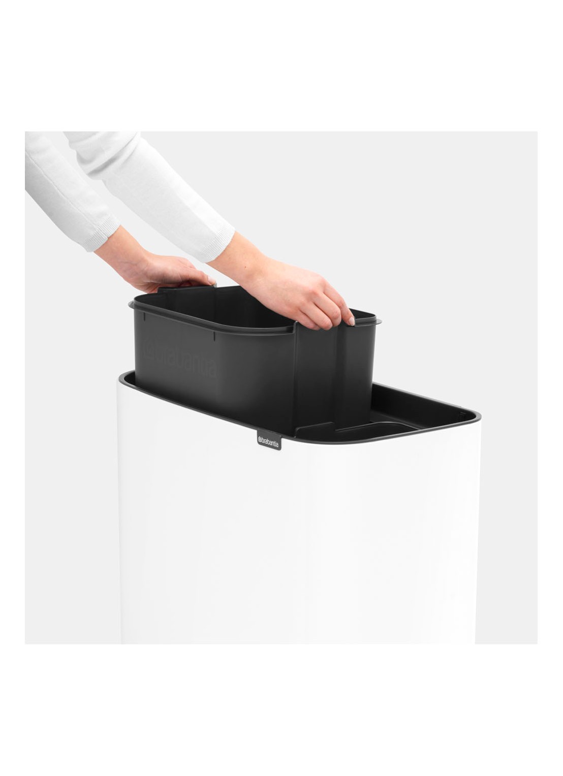 Brabantia Bo Touch Bin recyling duo prullenbak met deksel op pootjes 11 + 23 liter - detail 7 wit