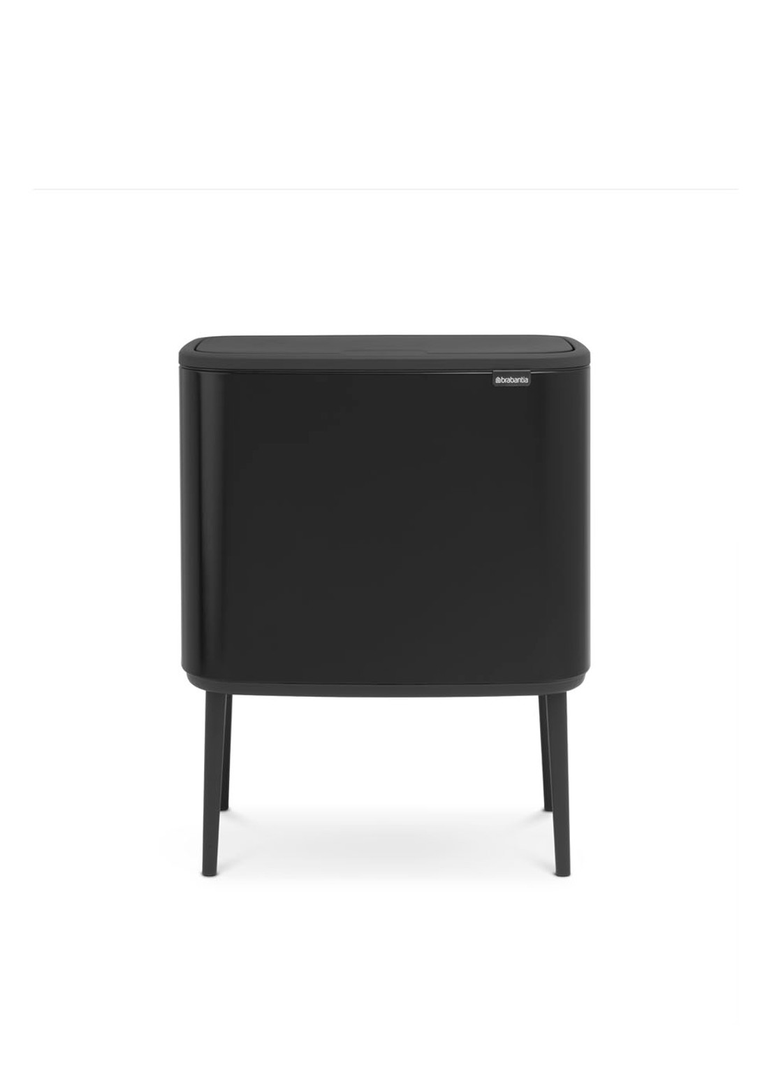Brabantia Bo Touch Bin recyling duo prullenbak met deksel op pootjes 11 + 23 liter - voorkant zwart