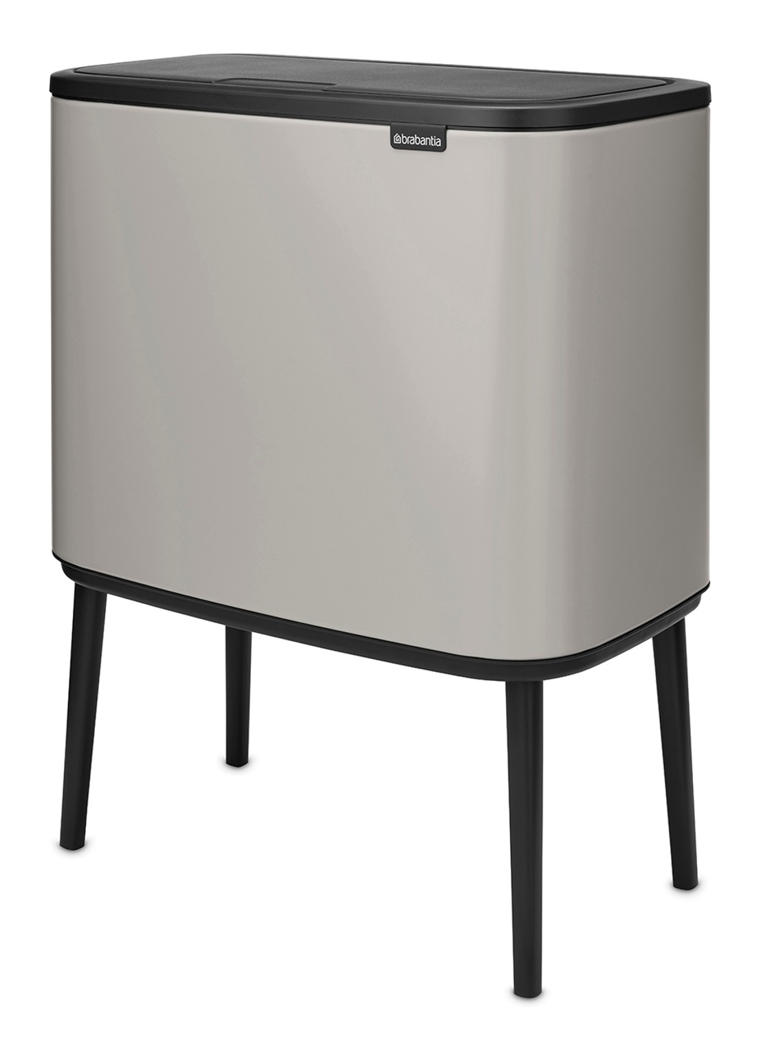Brabantia Bo Touch prullenbak 3 x 11 liter - voorkant 8 middengrijs