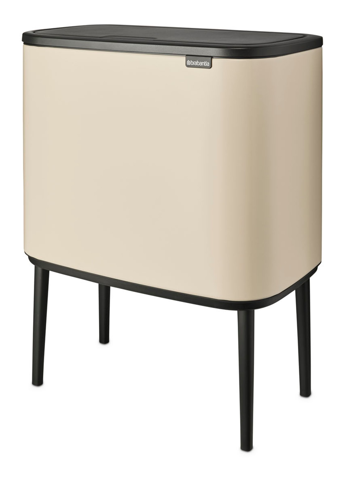 Brabantia Bo Touch prullenbak 33 liter - voorkant 3 donkerbeige
