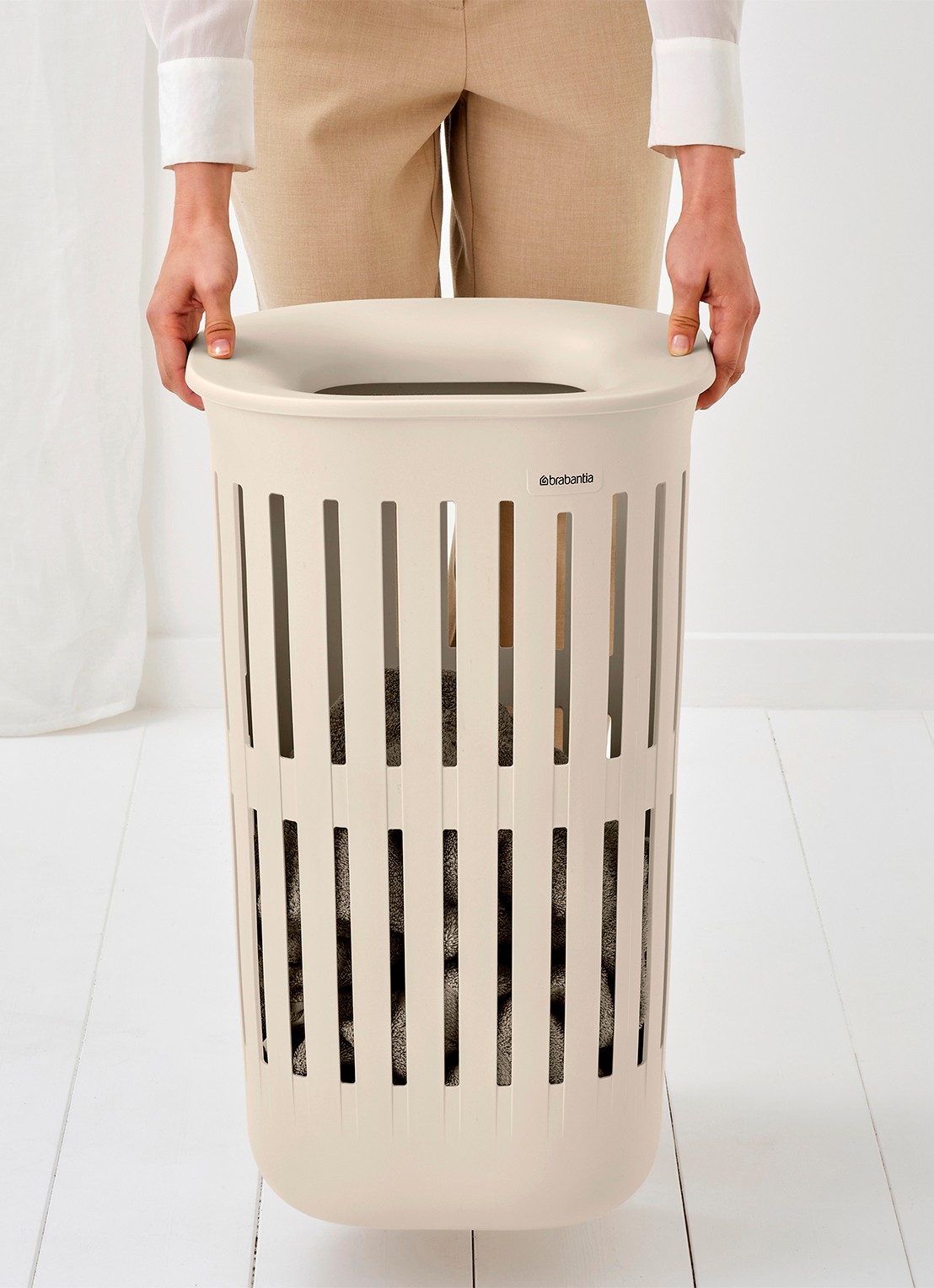 Brabantia Collect-It wasmand 55 liter set van 2 - achterkant 8 beige