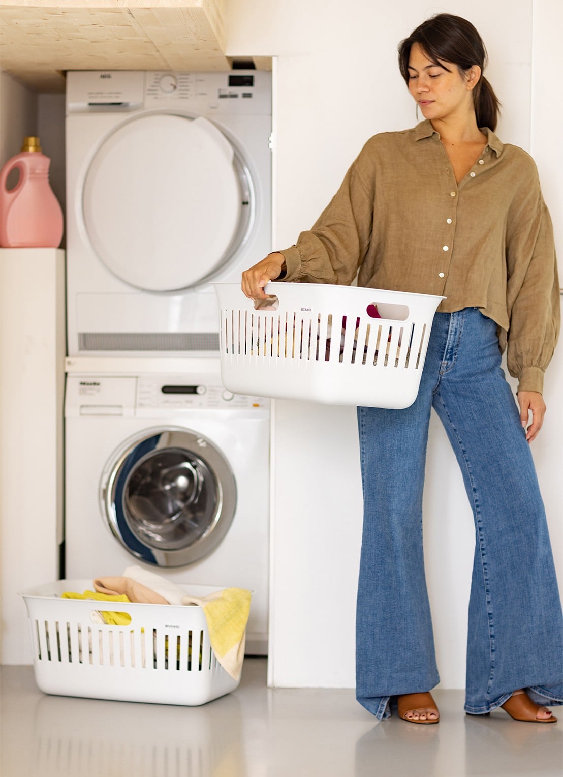 Brabantia Collect-It wasmand met deksel 40 liter set van 2 - detail 5 wit
