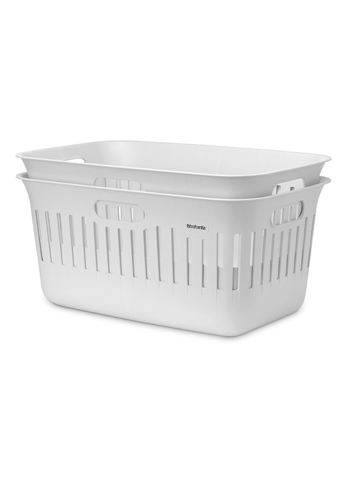 Brabantia Collect-It wasmand met deksel 40 liter set van 2 - voorkant 6 wit